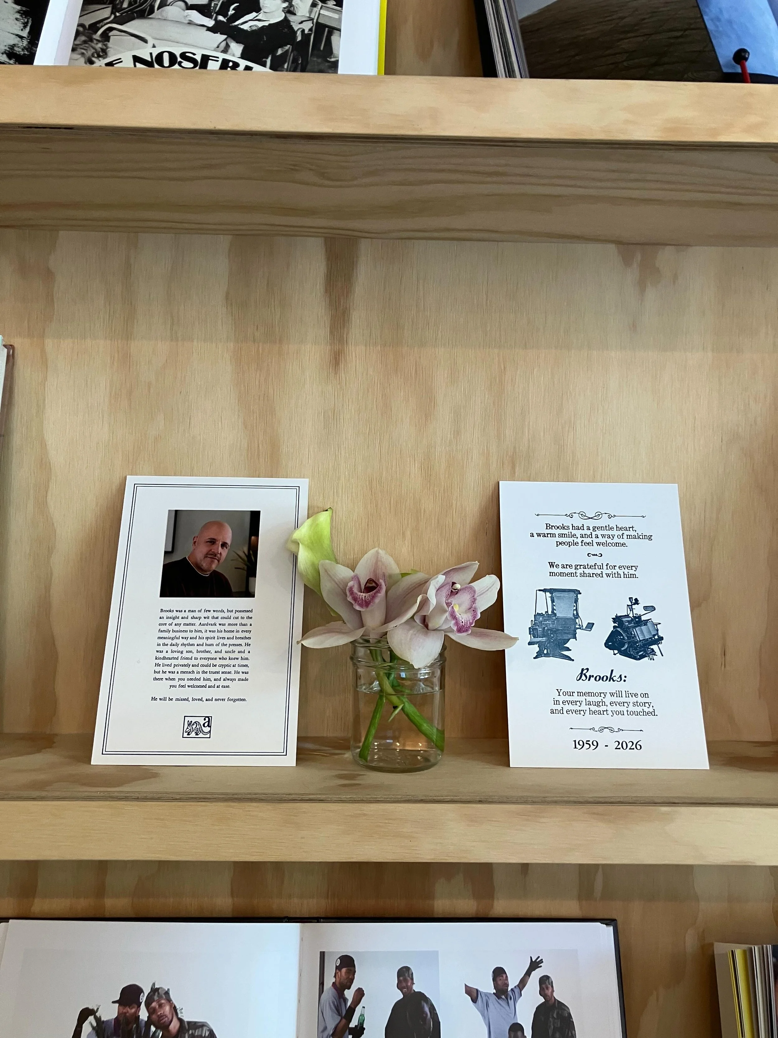 We would like to thank everyone who came to celebrate the life of Brooks this past weekend. It was truly heartwarming to see so many people in the shop sharing stories and eating the food he loved and listening to the music he played daily. He will l