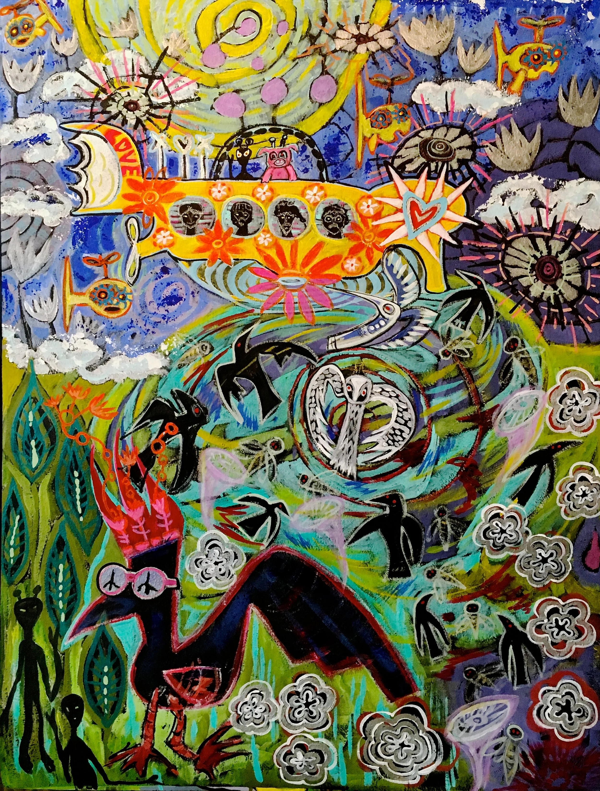 Cock with the Peace Sign Shades - Sold