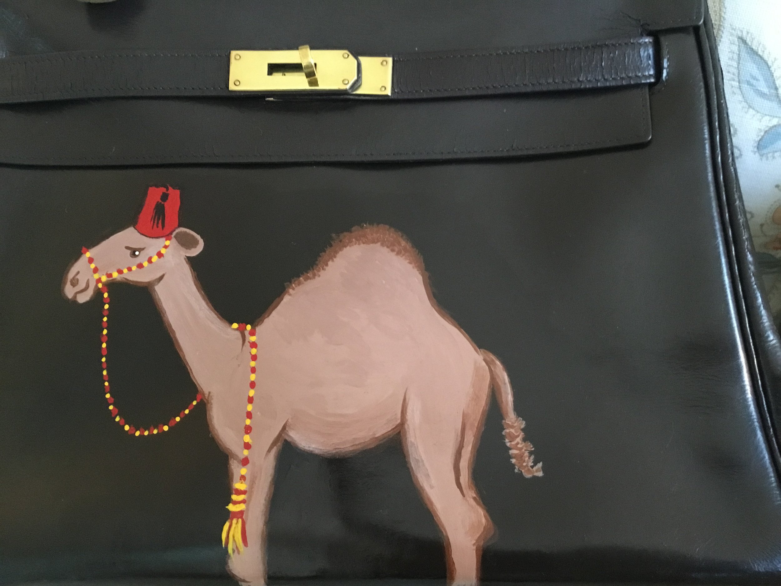 hermes bag with horse print