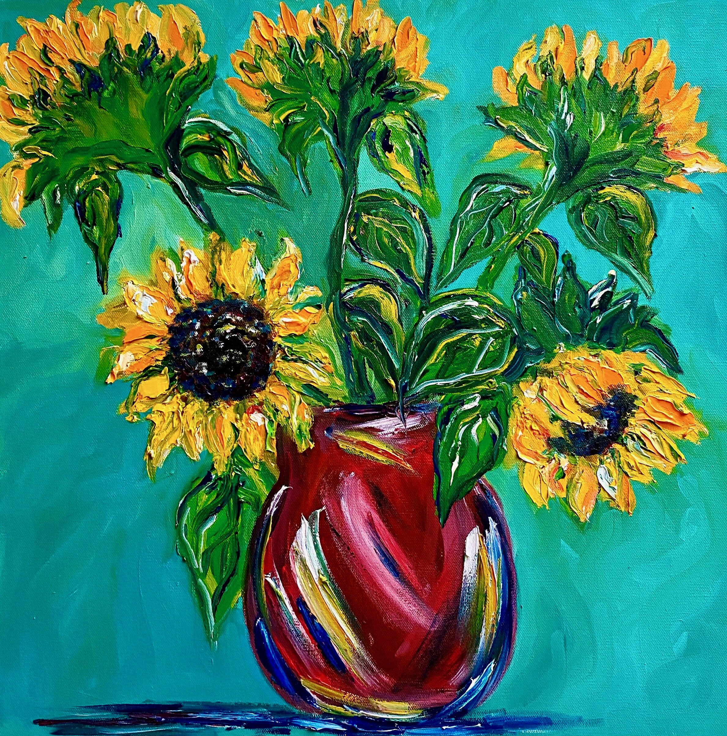 Moody Sunflowers (24x24)