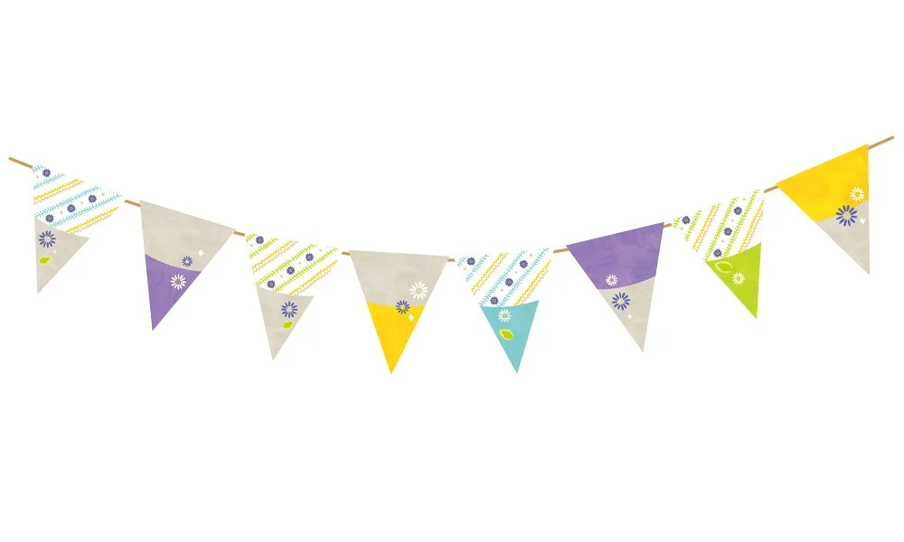 blue daisy_stripe_flag / 3月