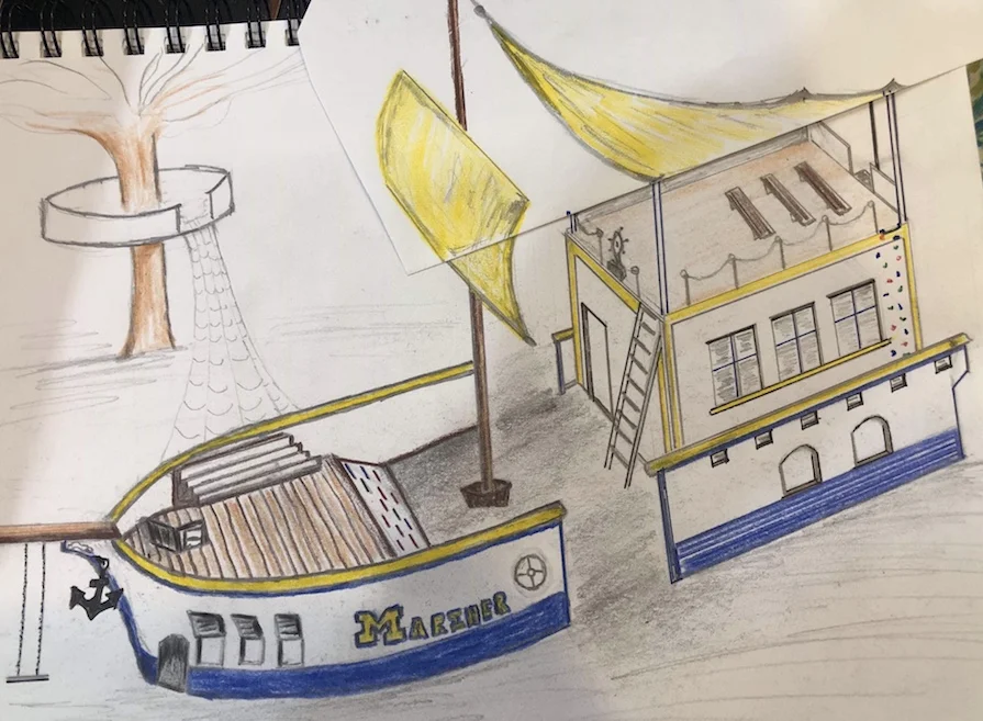 Artist rendering of the Mariner Eco-Library to begin construction November 2019.