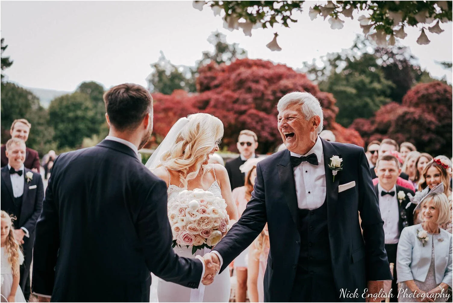 Nick English Photography Bride Groom Outdoor Wedding Mitton Hall Ribble Valley Wedding Venue