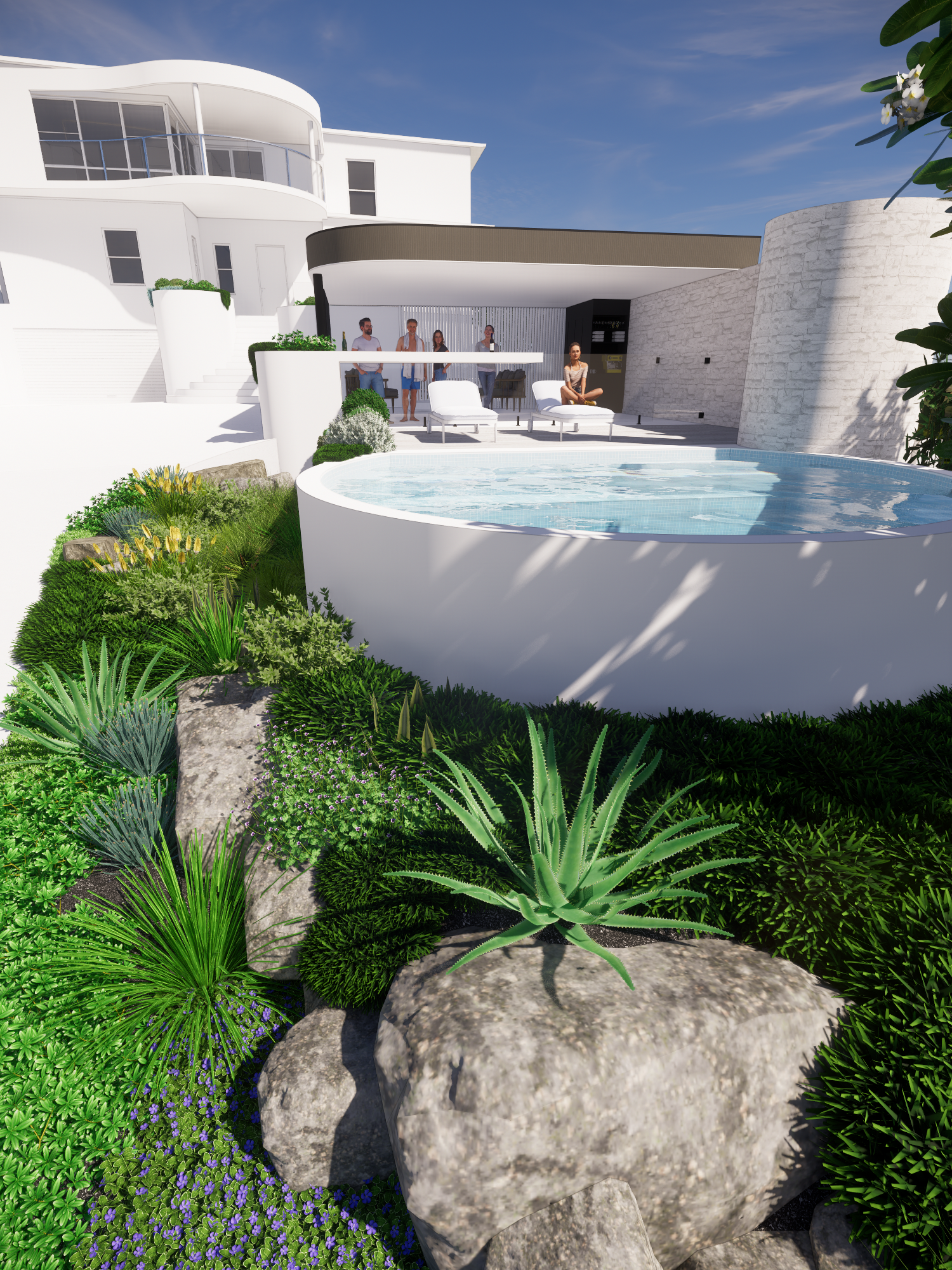 Modern pool design Tristan Peirce Landscape Architect Spreading Roomers