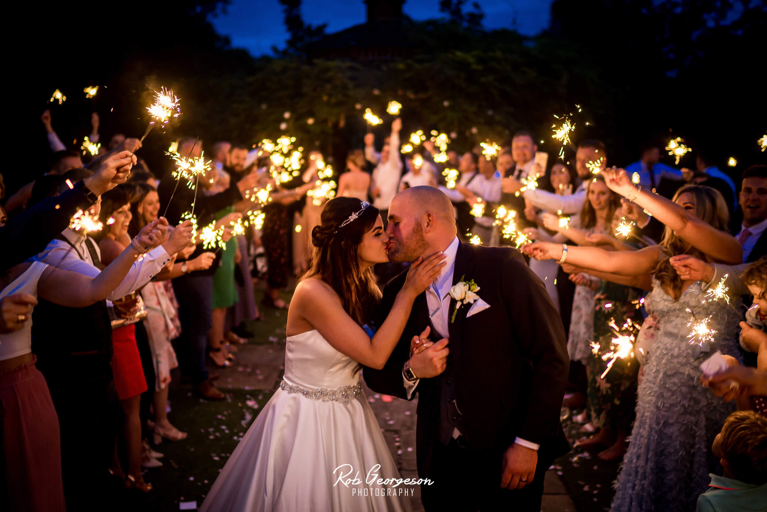 sparklers at Pryors Hayes Wedding