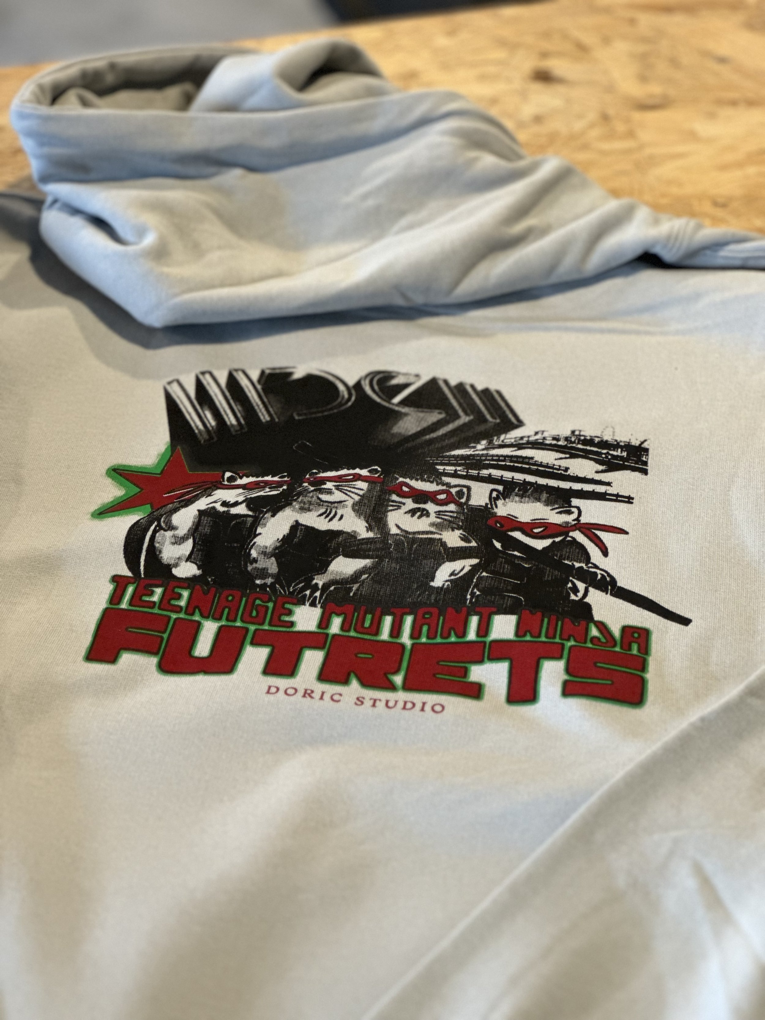 Teenage Mutant Ninja Futrets Hoody Grey Back Print
