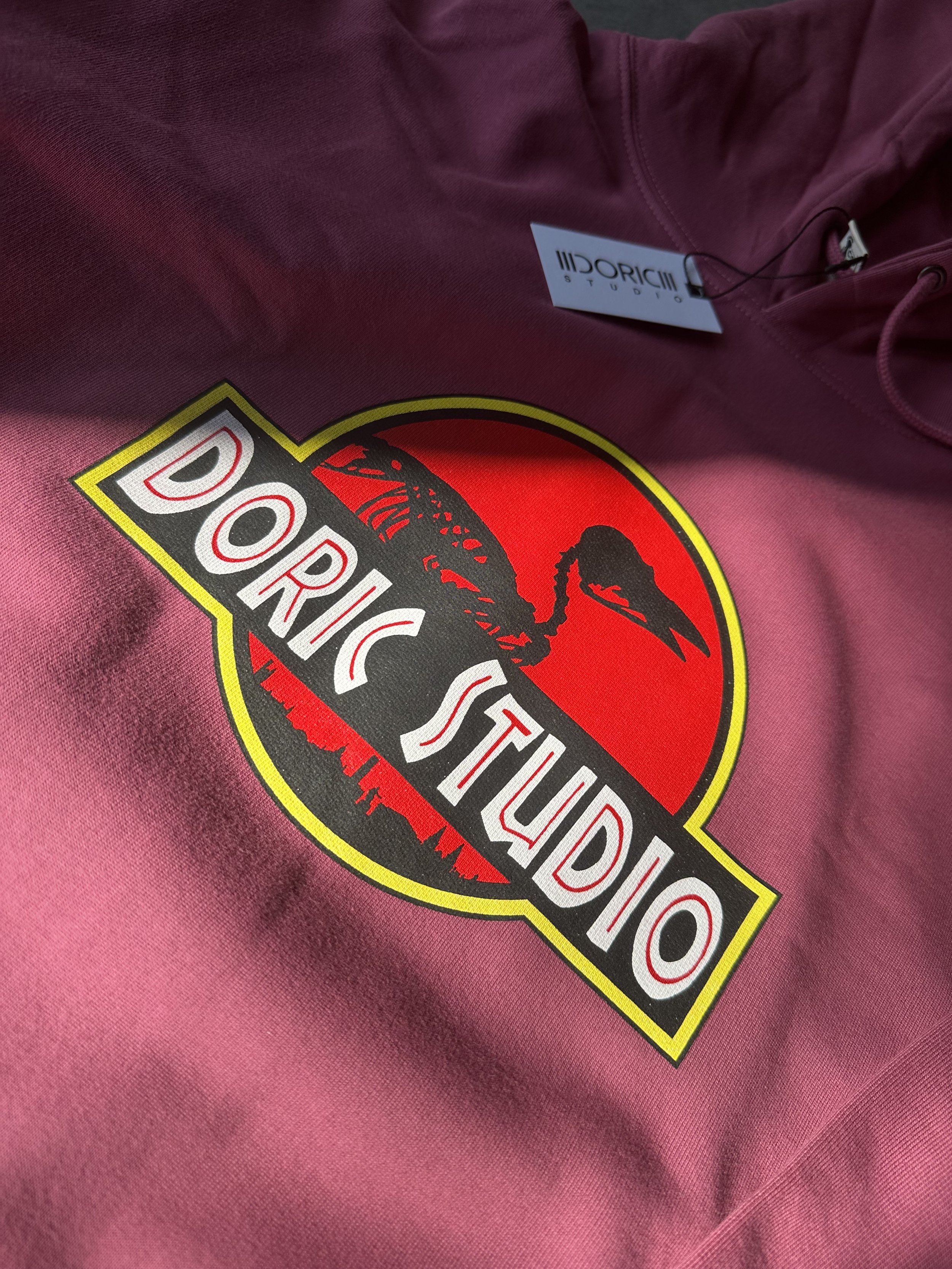Jurassic Park Hoody Burgundy Front Print
