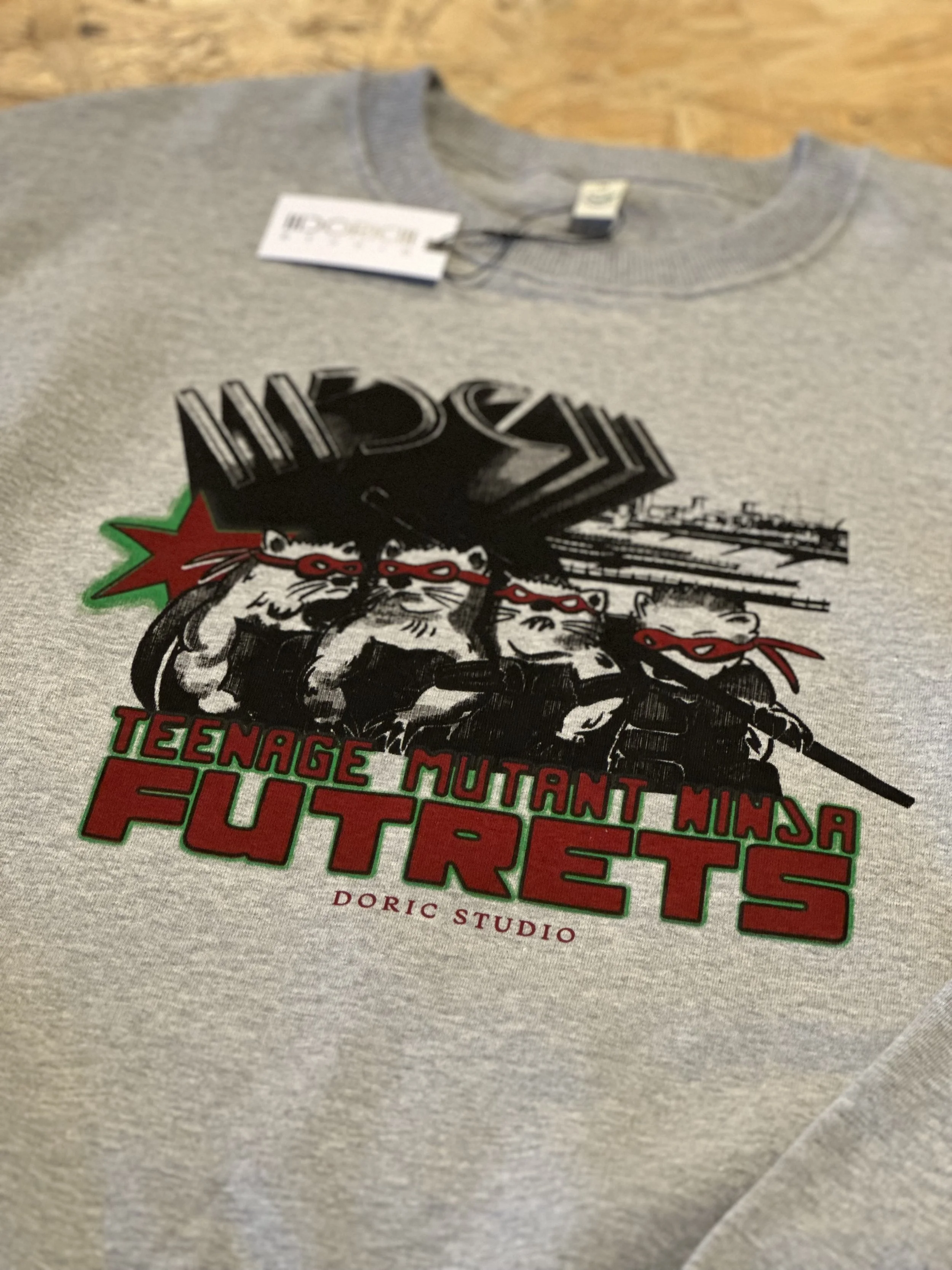 Teenage Mutant Ninja Futrets Sweatshirt Grey Front Print