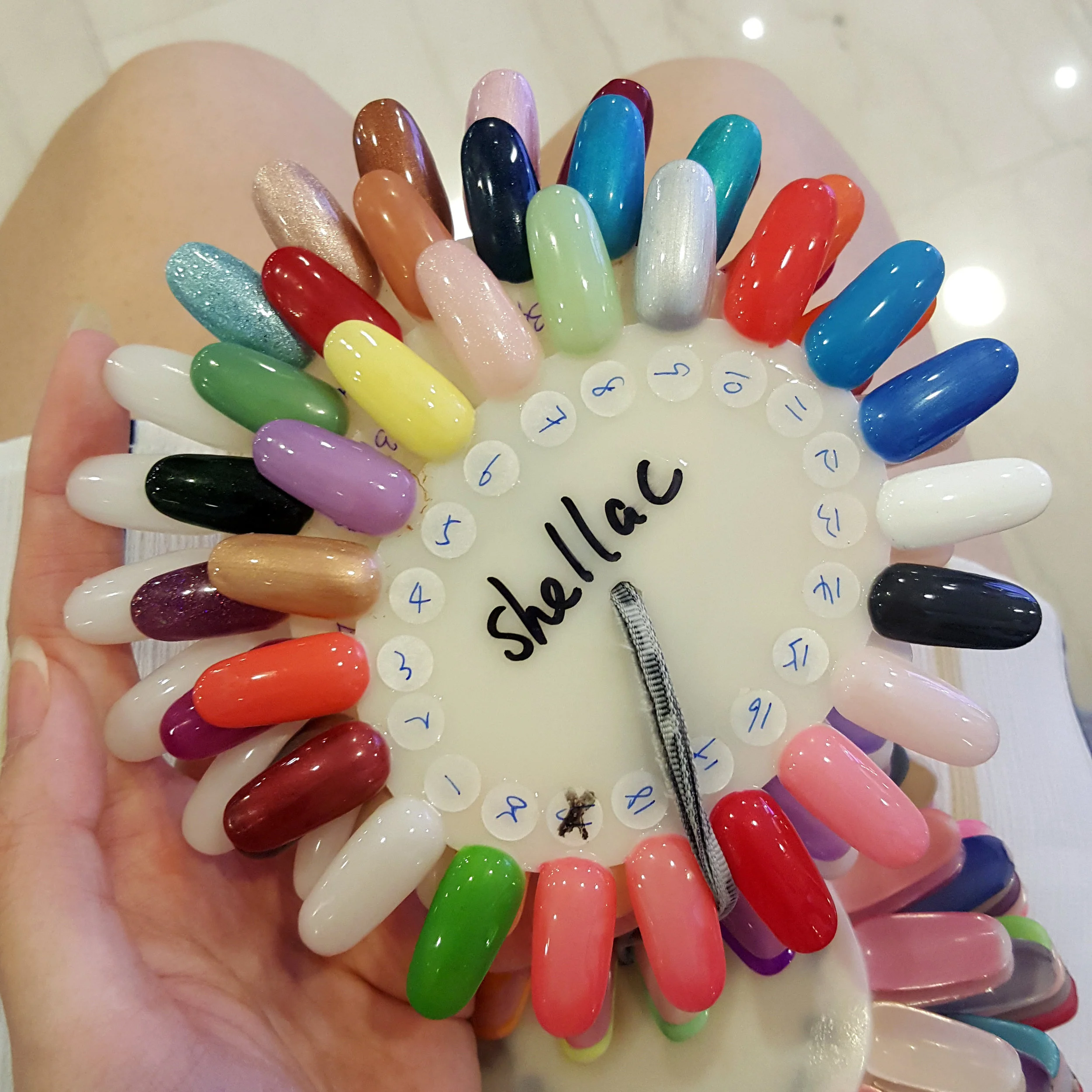 M Spa carries an array of colours of Shellac nail polish 