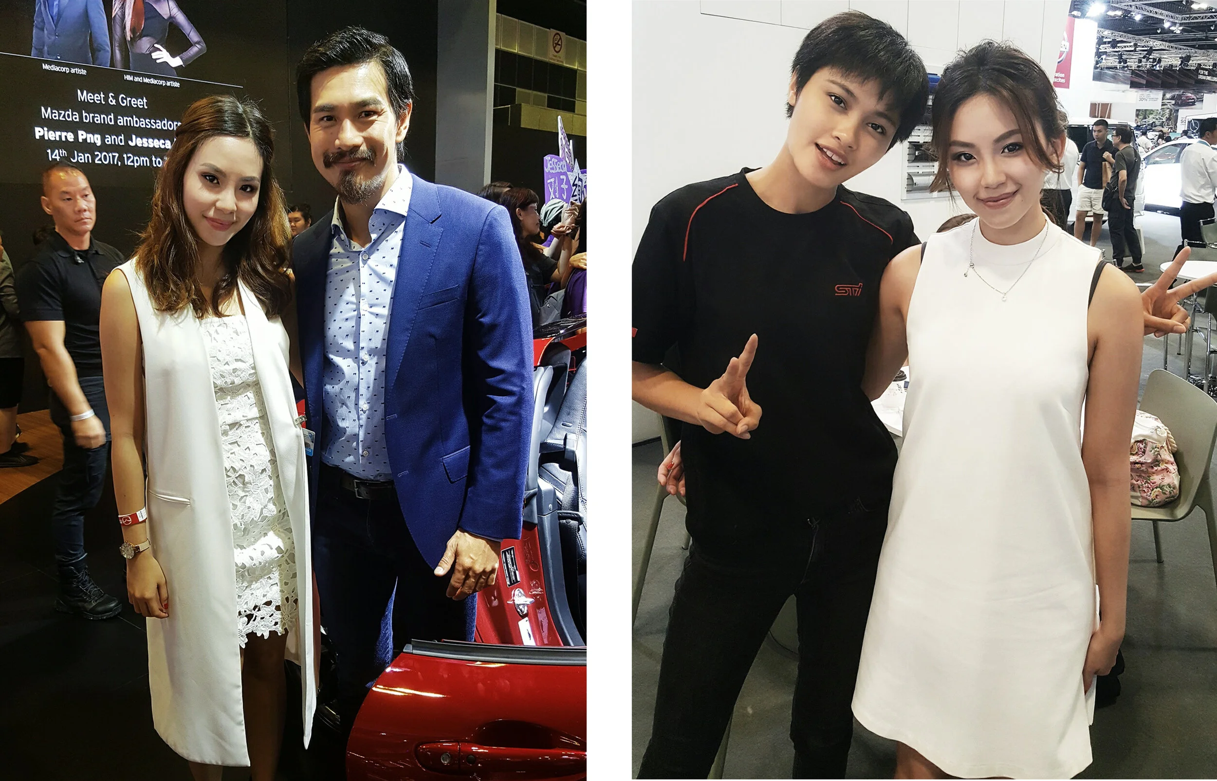 Mazda brand ambassador, Pierre Png (left) and Asia's Next Top Model 4, Tawan (right) 