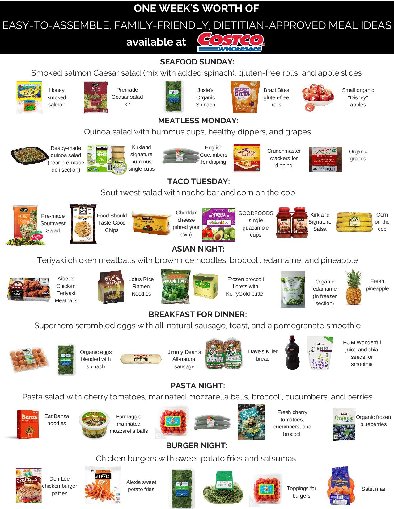 Family Friendly Meal Plan Costco Faves