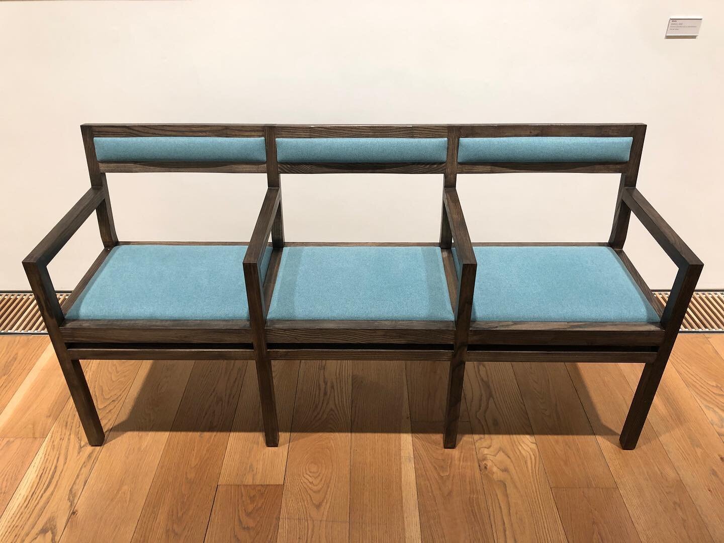 DC benches now in dlr Lexicon Library and Cultural Centre, Dun Laoighaire, Co. Dublin. Fumed oak and fabric. #publicbench