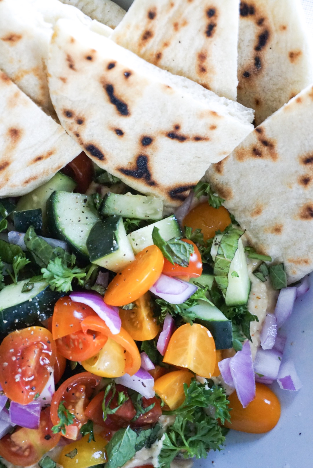 Pita Bread &amp; Dressed Up Hummus
