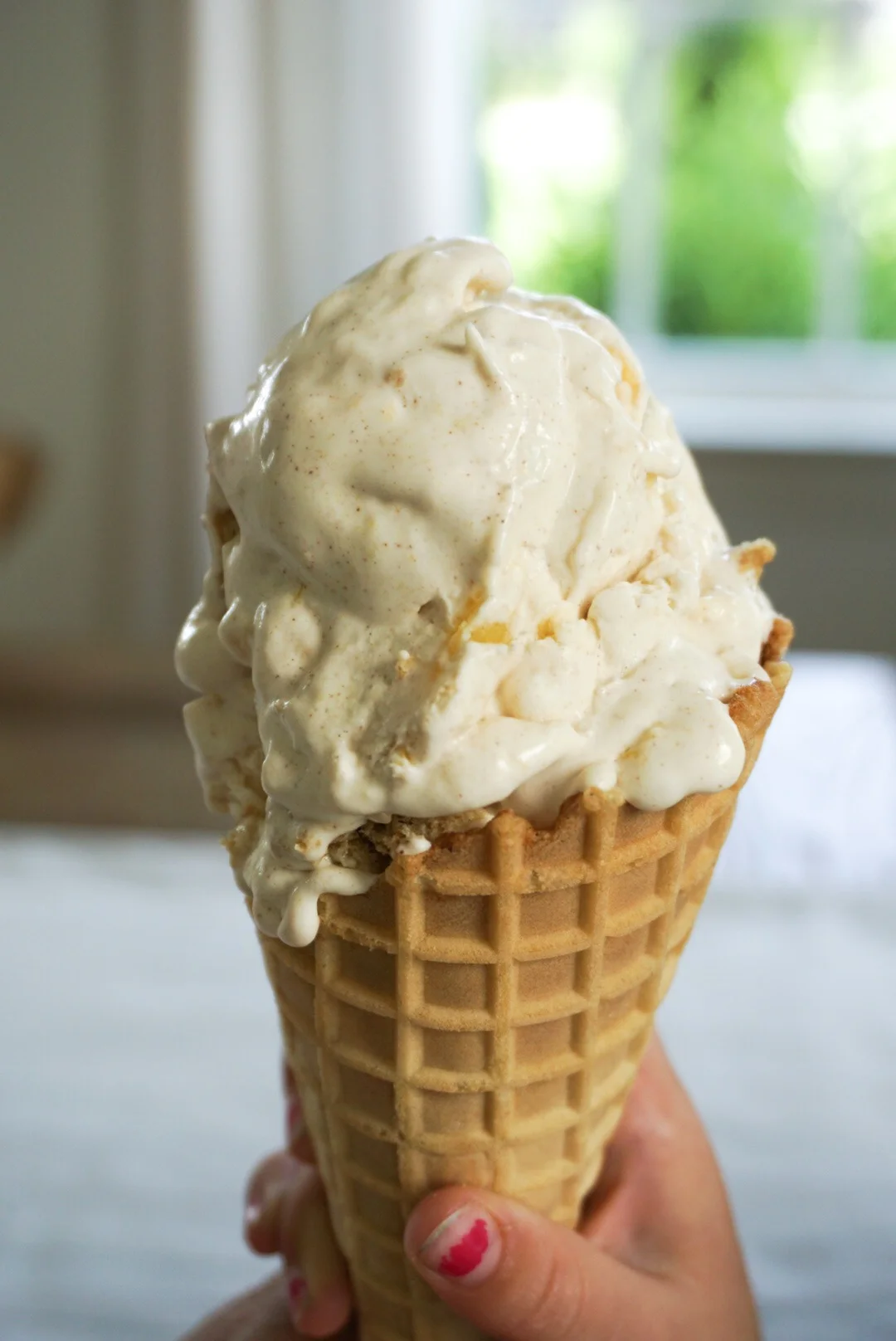 No-Churn Peach Cobbler (ish) Ice Cream