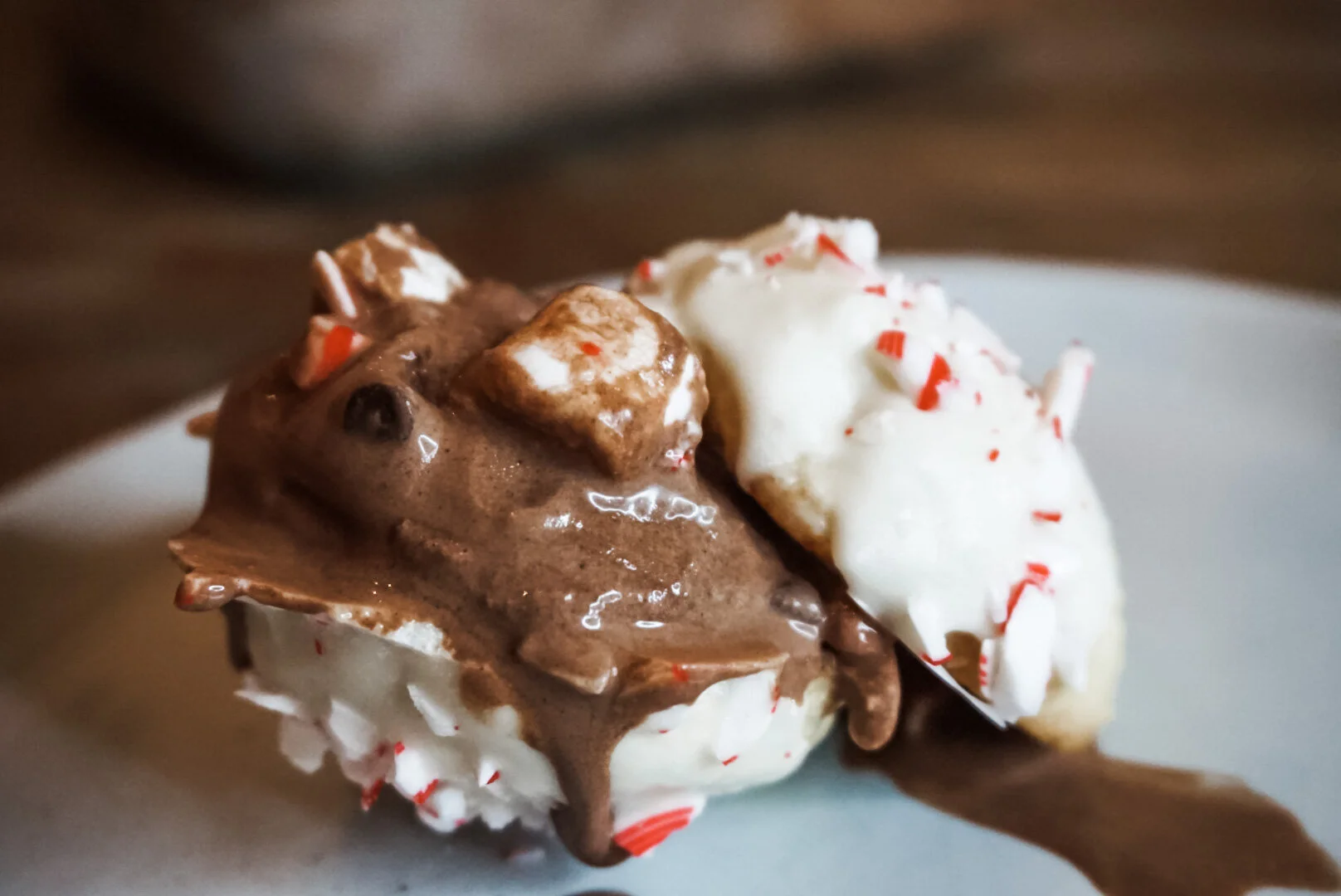 Peppermint Hot Chocolate Ice Cream Sugar Cookie Sandwich