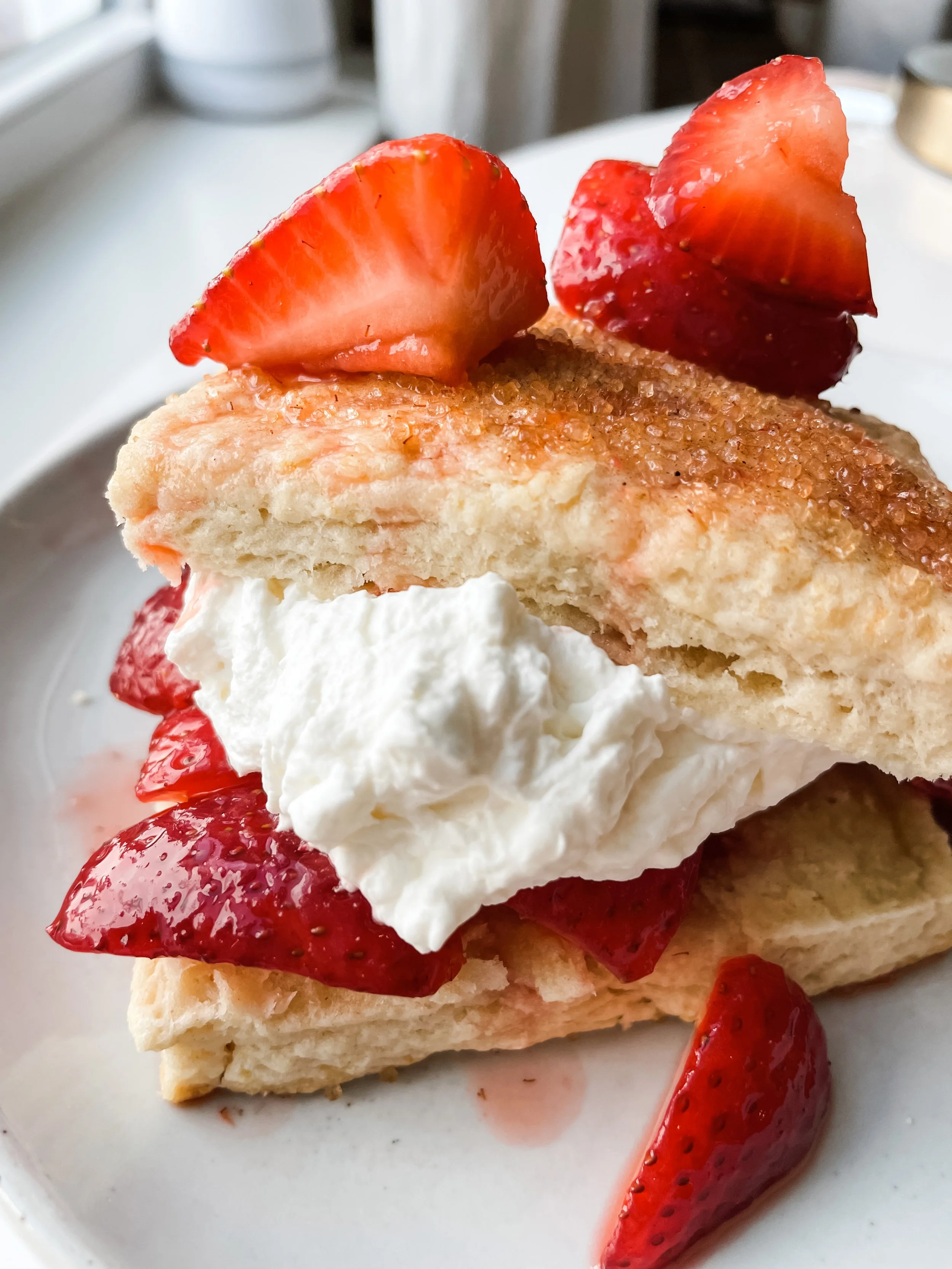 Strawberry Shortcake w/ Cinnamon Sugar Biscuits