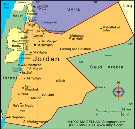Map of Jordan