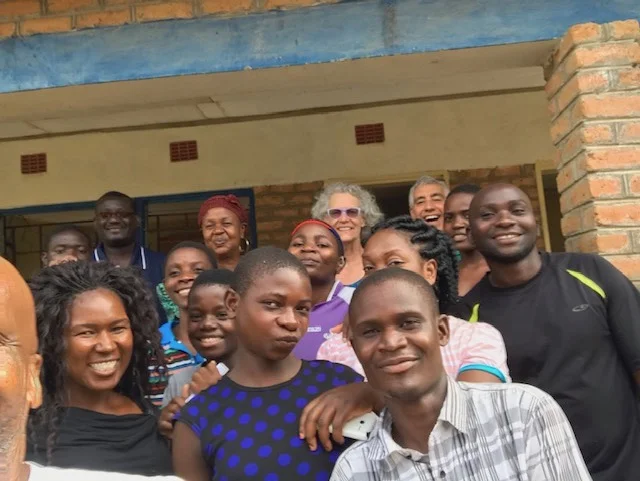 Ellie and Lon with students at the School for the Deaf,