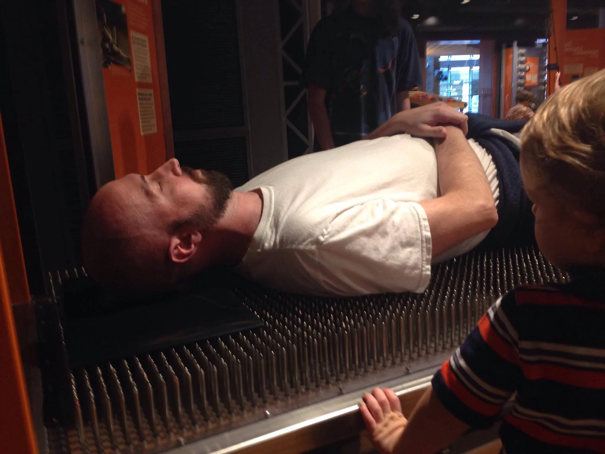 dad trying the nails out