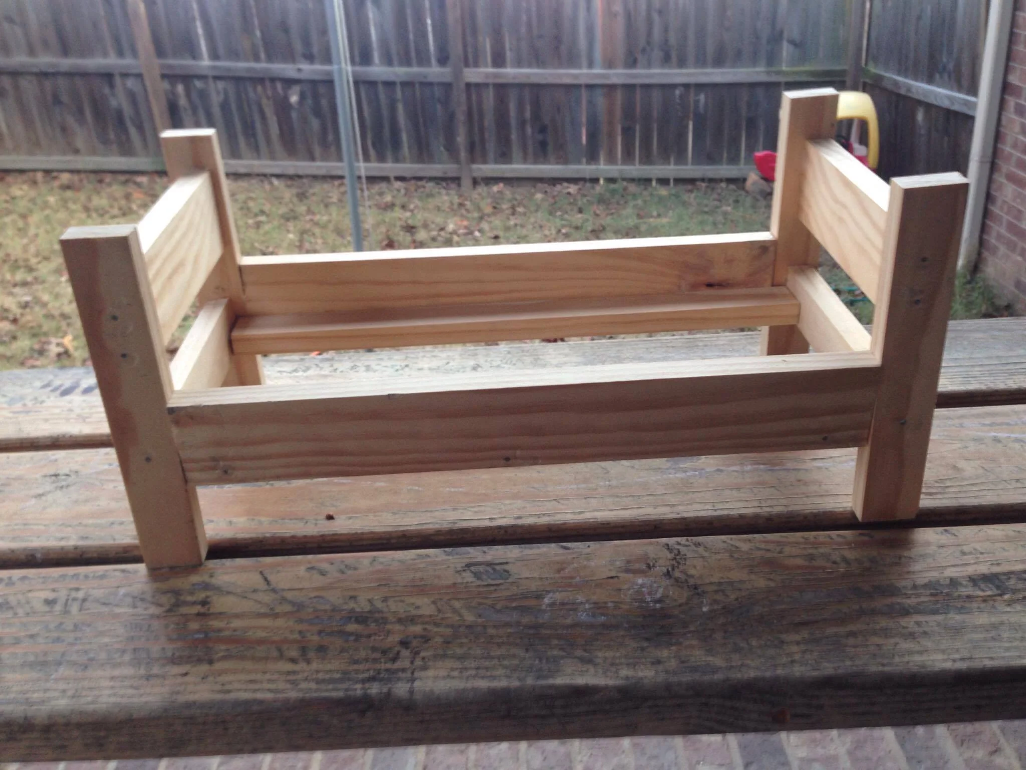 I turned said wood into a bed and I only hit my thumb once. But I could not locate my drill charge cord so I got to build this old school. Yeah - 2 inch nail lots of glue and a hammer. I couldn't even find the big hammer so I had to use one of the kids Lowes kiddie sized hammers.
