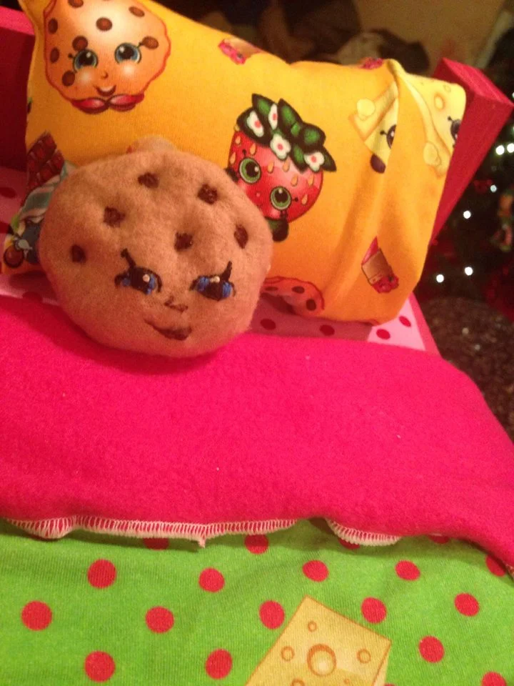 Hopefully she isn't too bothered by my crappy hand embroidery work on the cookie pillows but that's not my best skill at all.