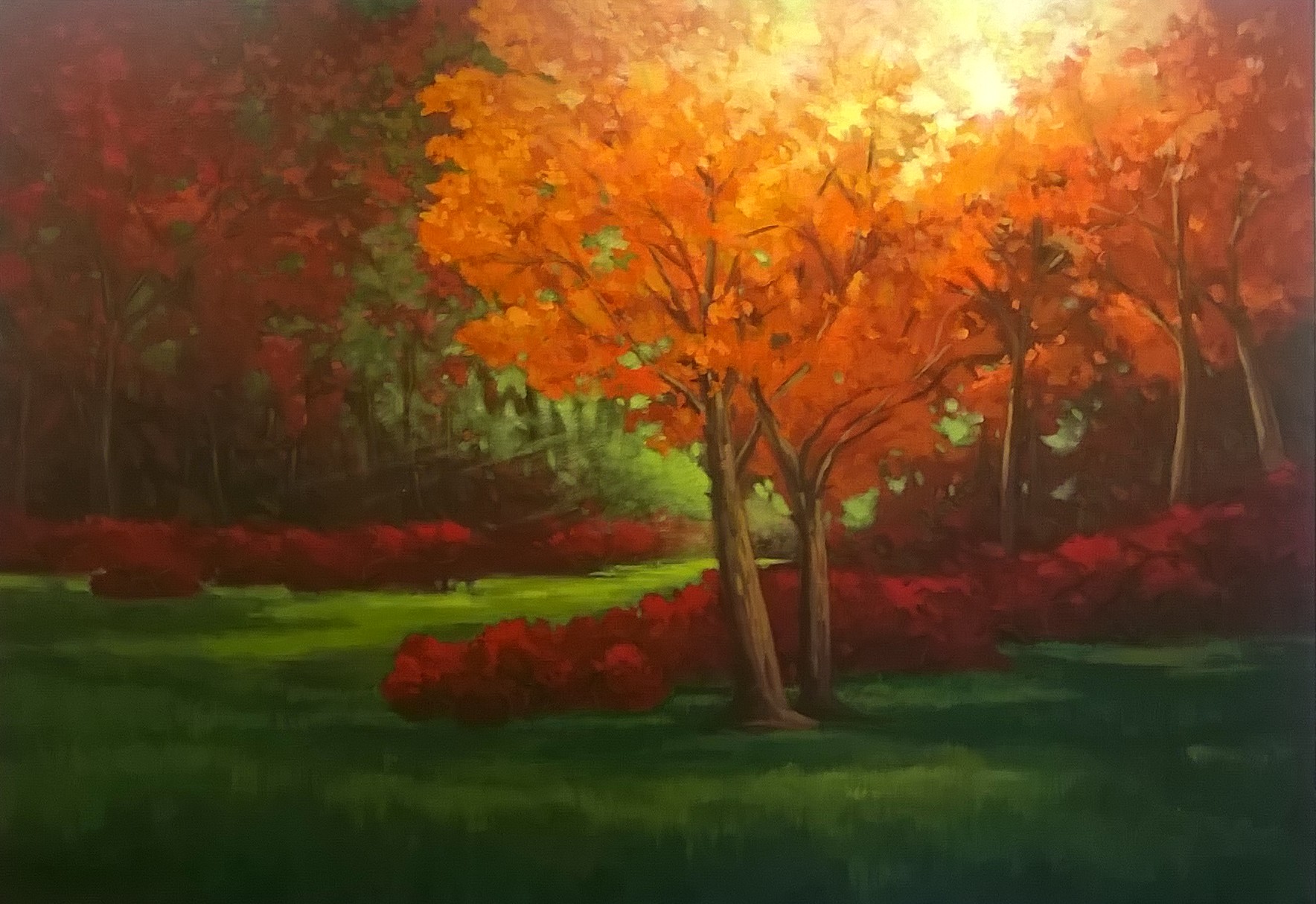 Arboretum Light | Acrylic on canvas, 60 x 48 in | Sold