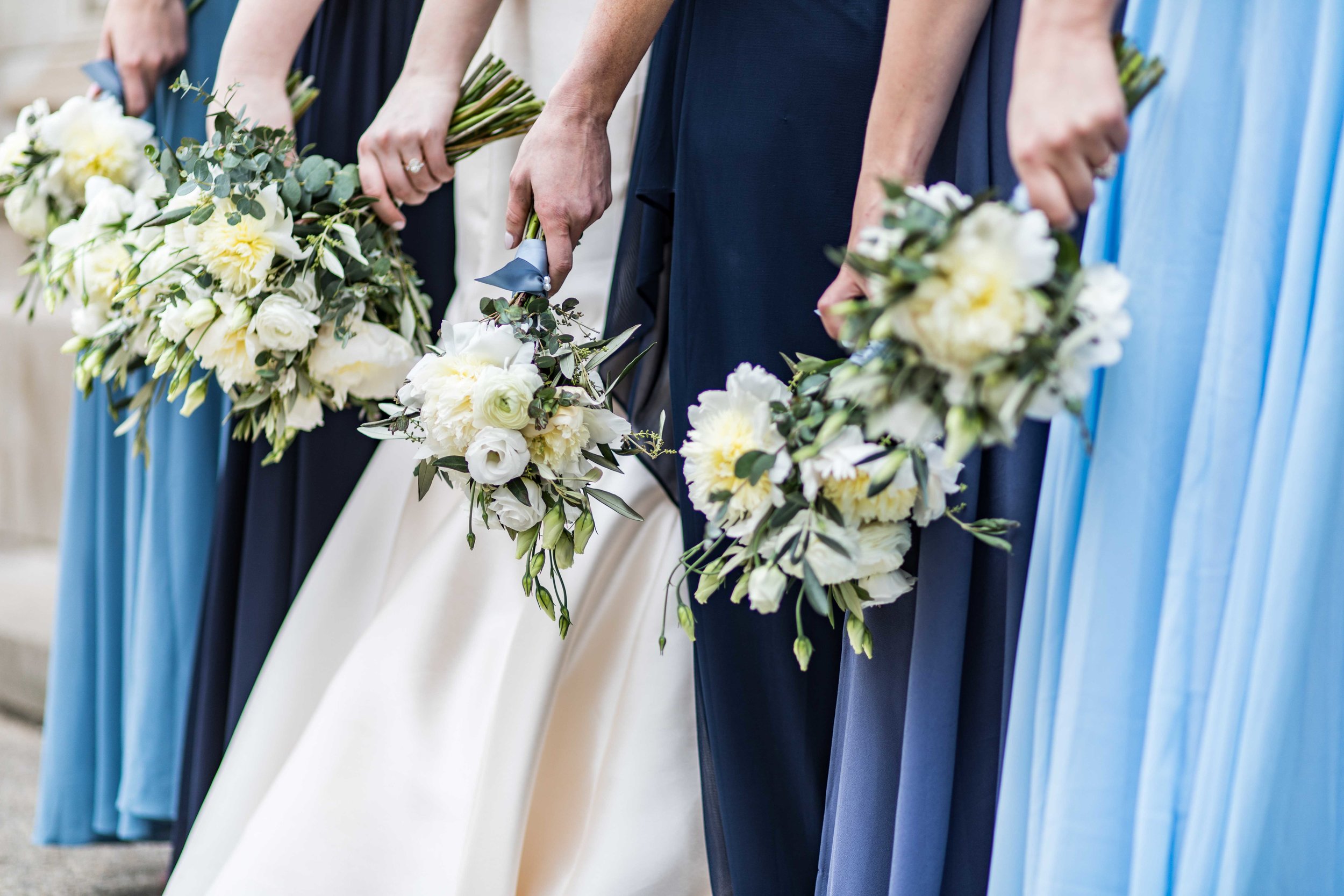  The Bridesmaids and their bouquets 