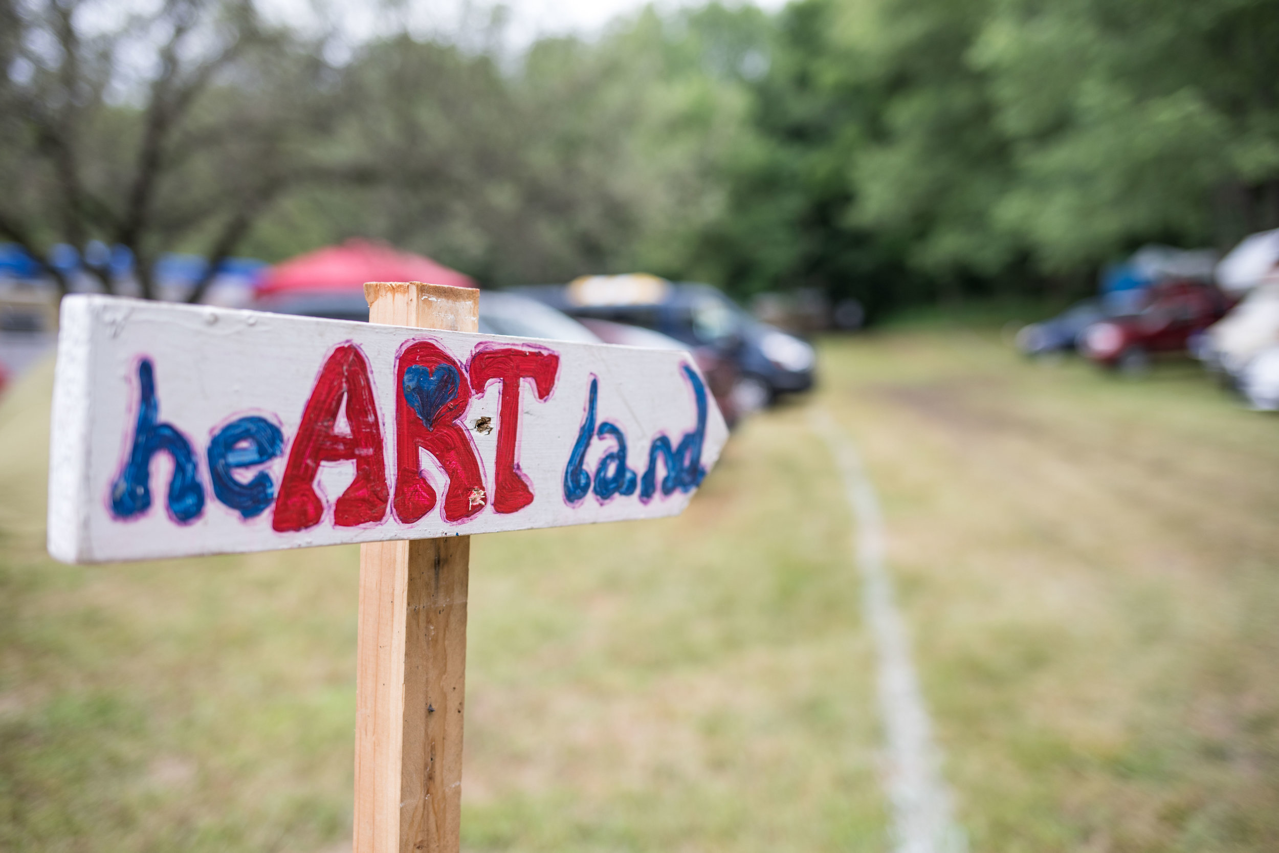  a sign that says heART land 