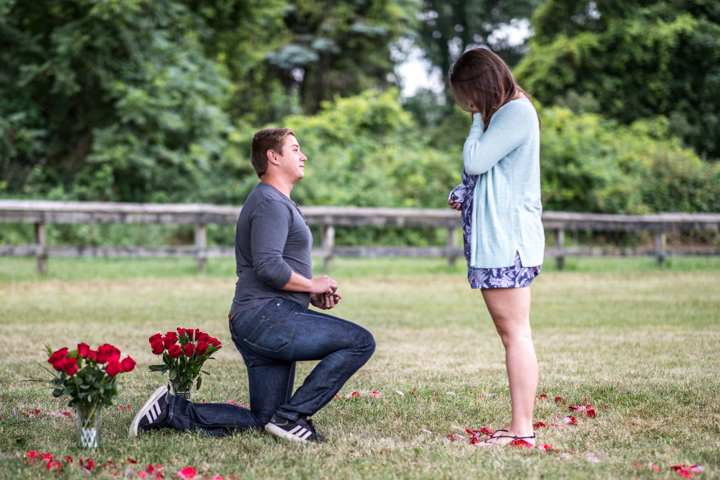  Girlfriend says yes to her boyfriends proposal and starts to cry 
