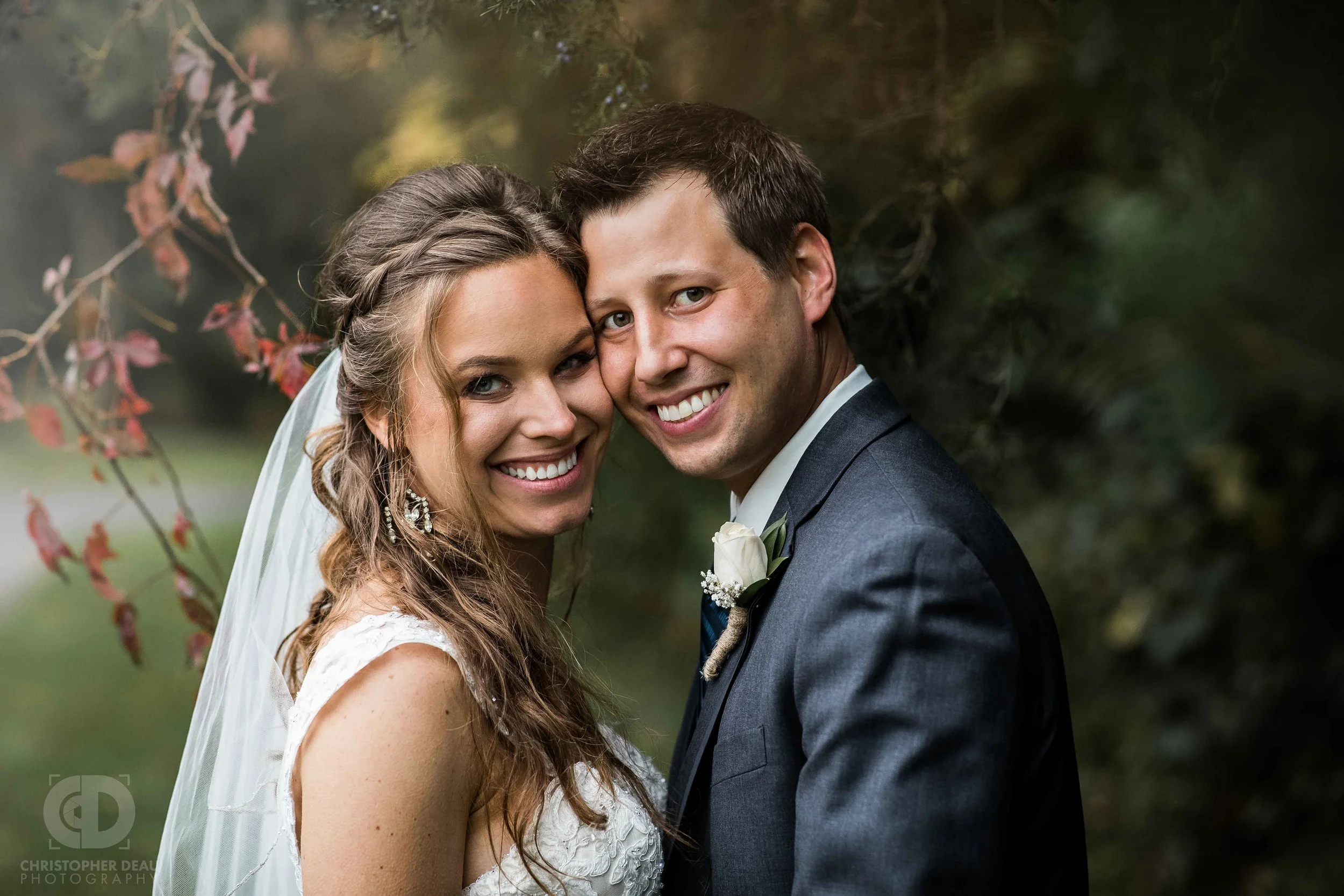 bride and groom portraits dramatic lighting