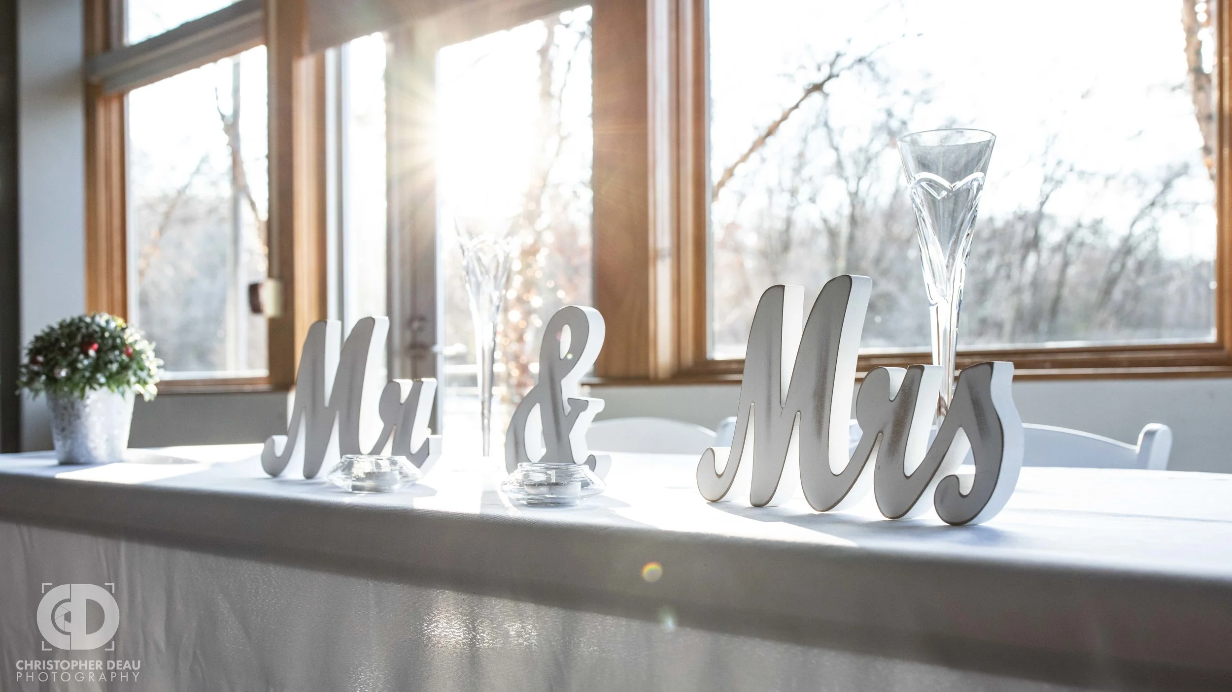 mr and mrs head table reception detail photos