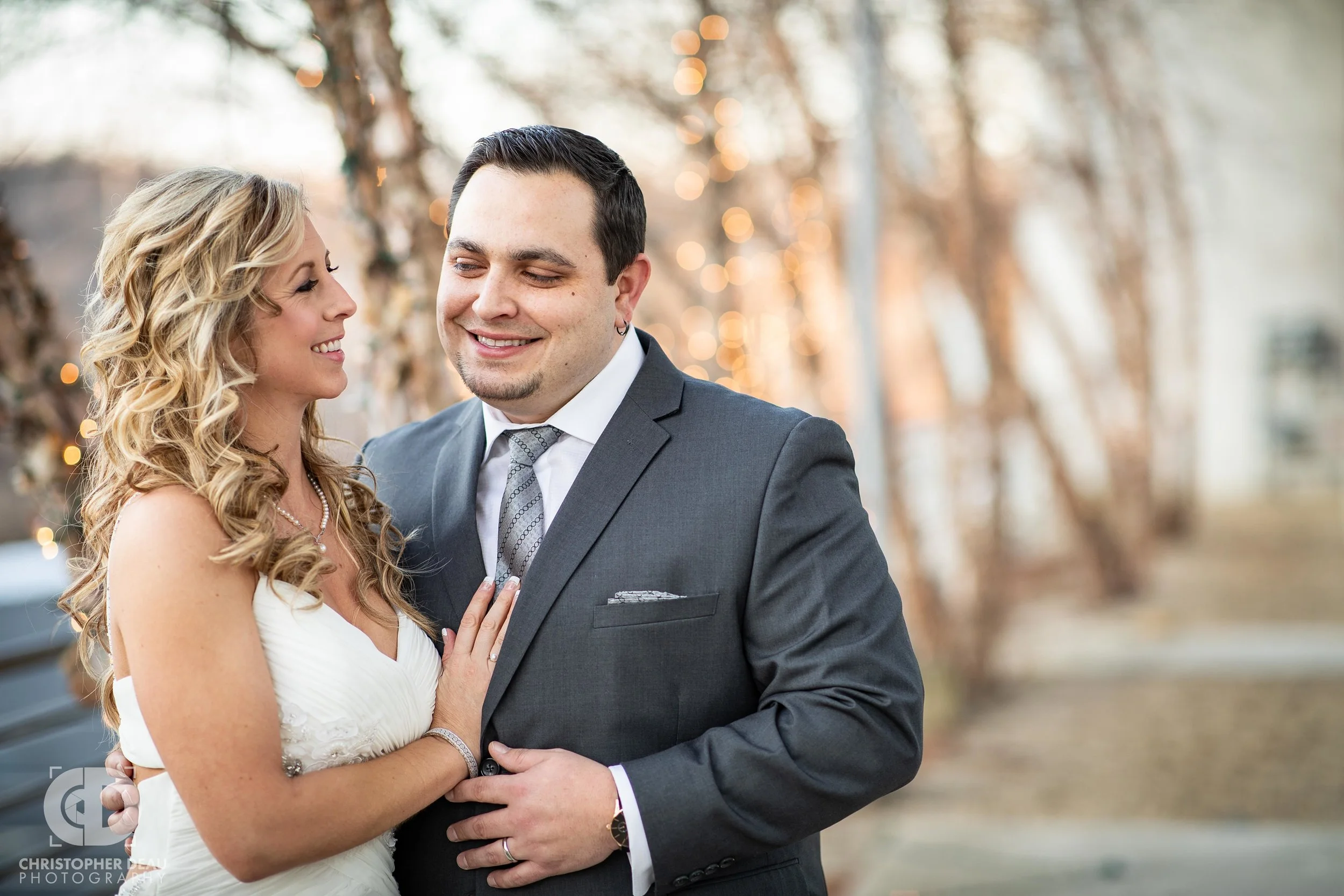 Bride and Groom at the Girl Scouts Heart of Michigan in Kalamazoo for their wedding reception