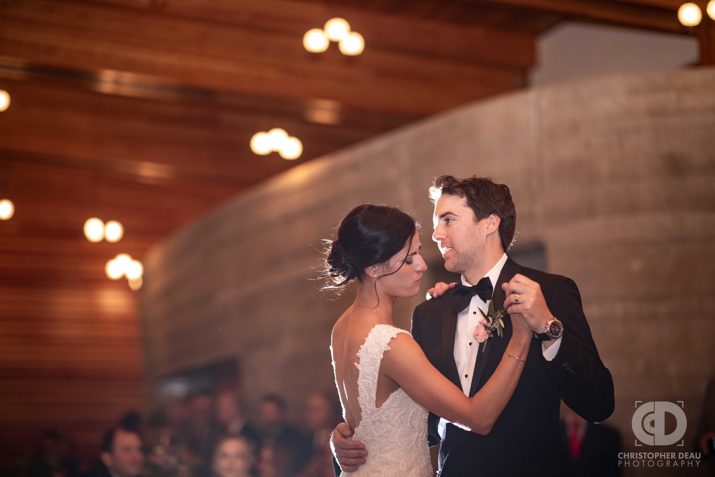  Bride and Groom first dance at the Bissell Tree House in Grand Rapids Michigan 