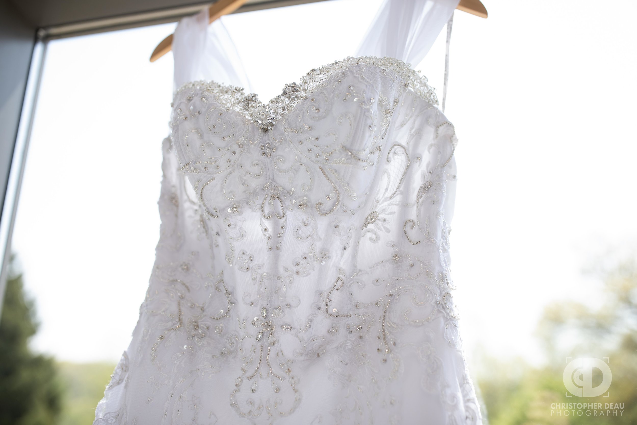  white wedding dress detail 