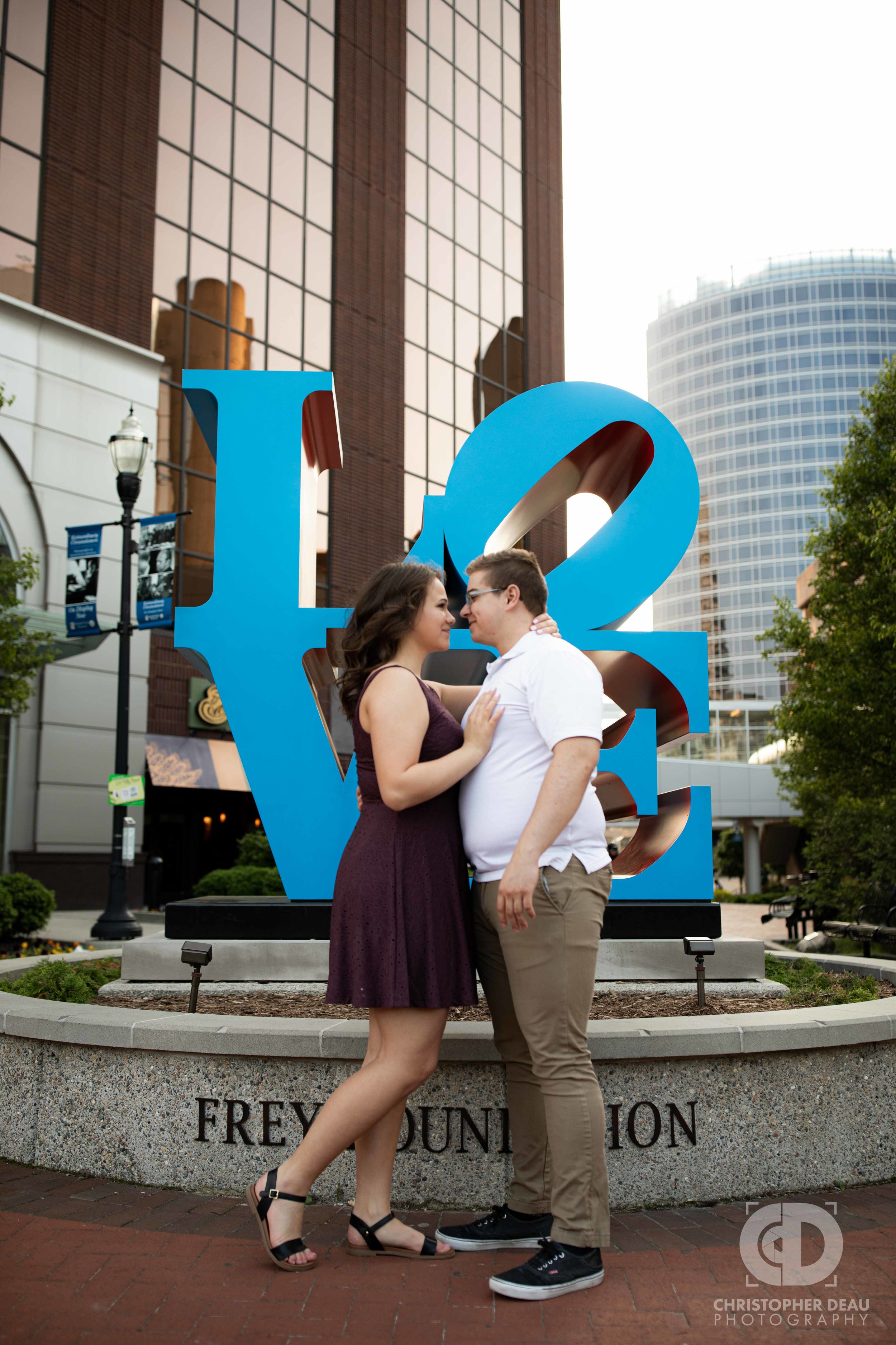 Grand Rapids Love sculpture engagement session.jpg