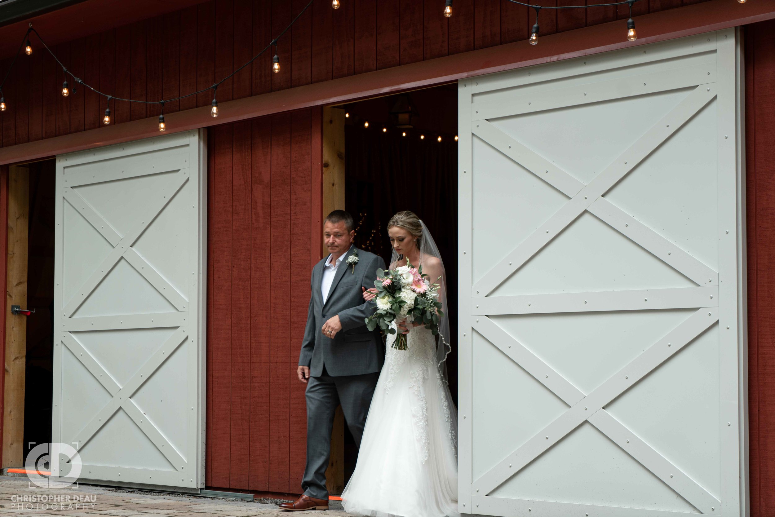  father of the bride walking his daughter 