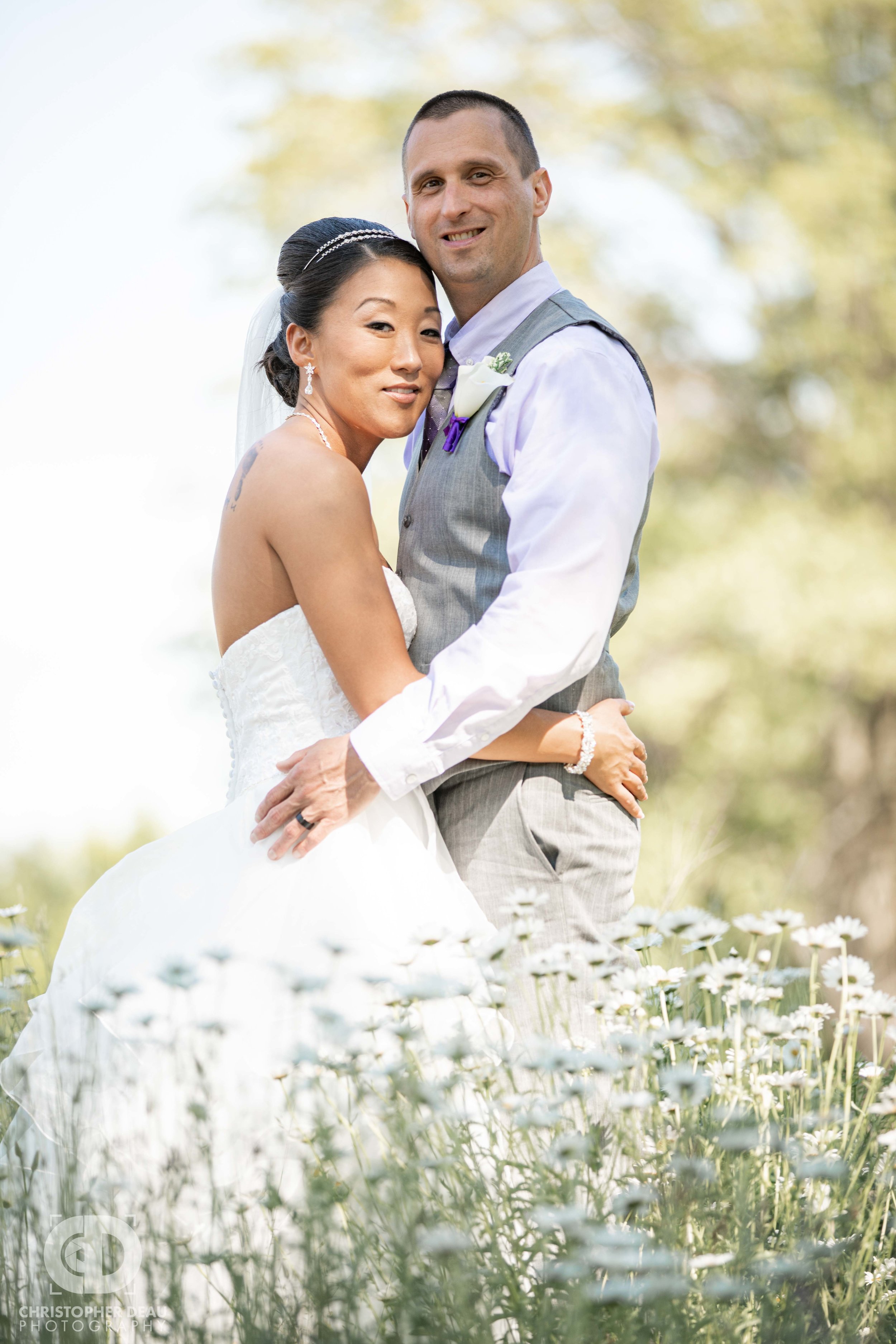  Bride and groom on WMU campus 