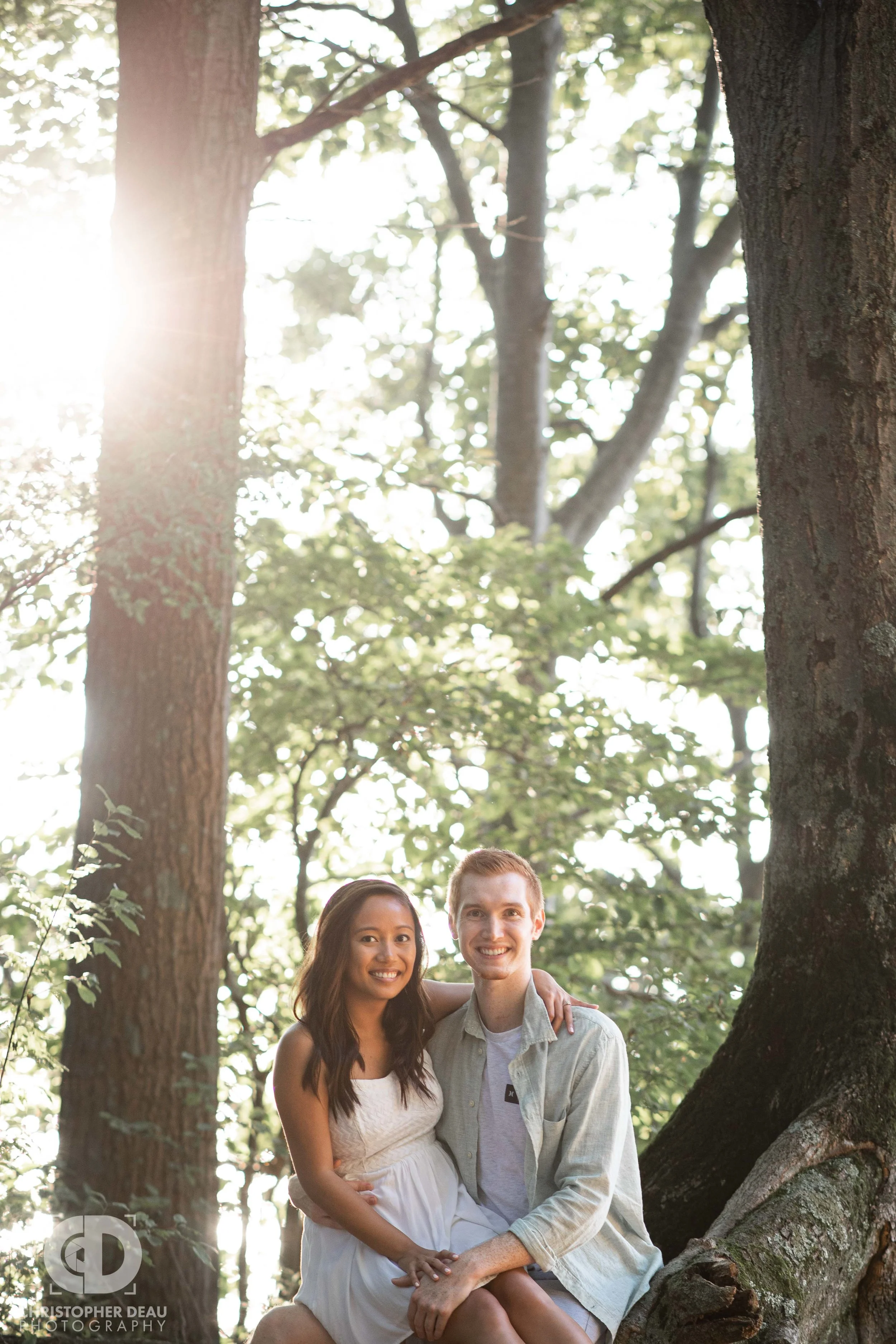 Sunset at Van Buren State Park during engagement photos