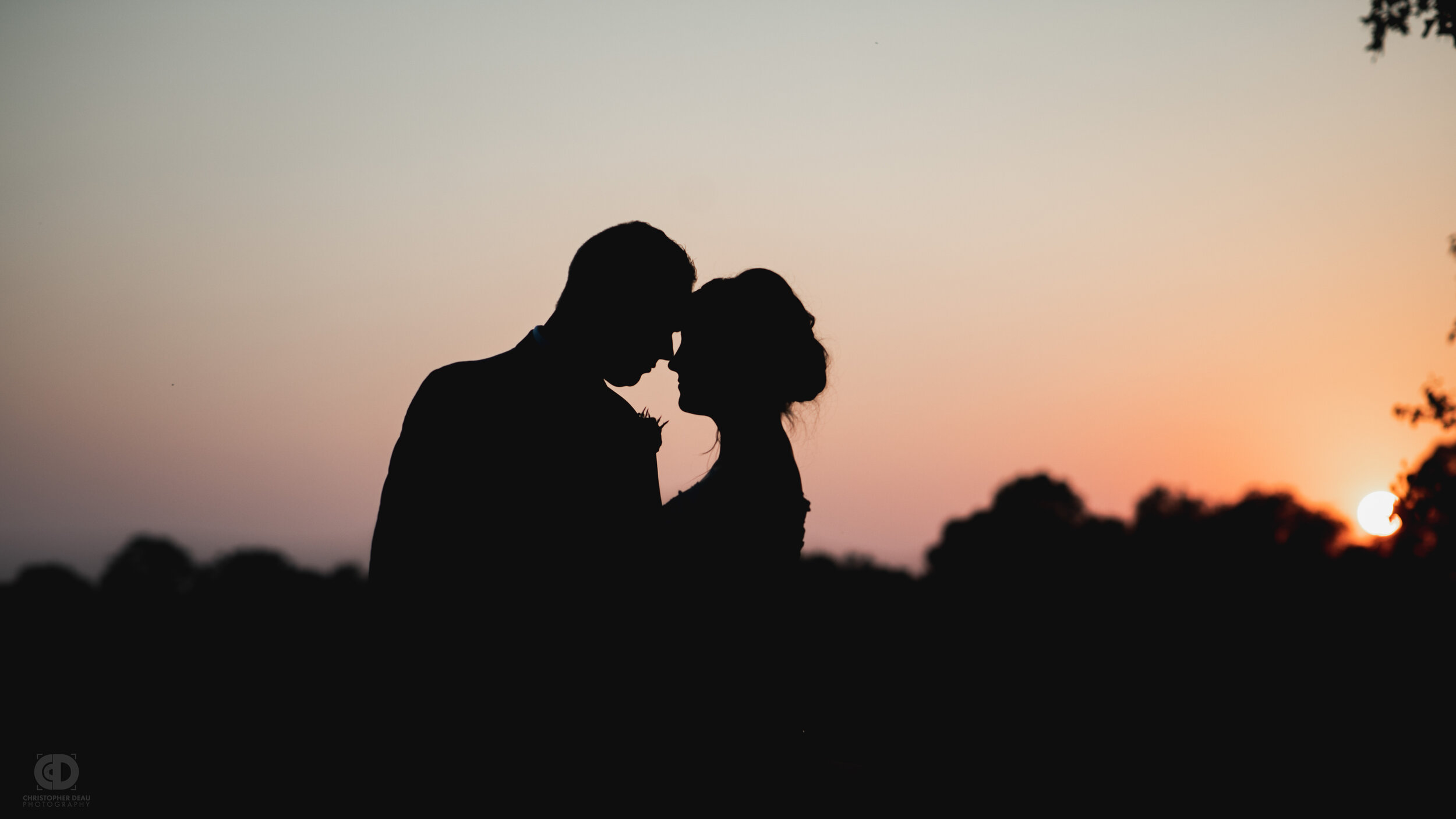  sunset bride and groom silhouette  