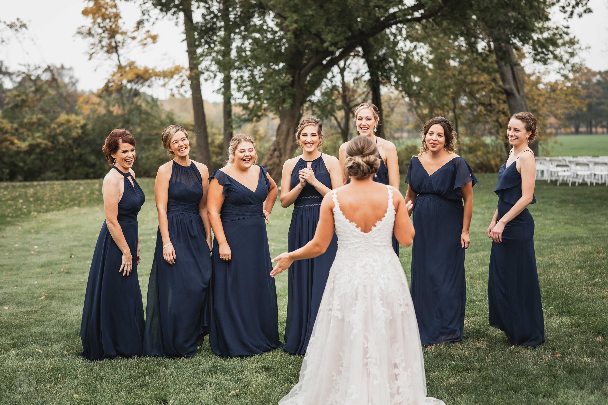  bride and bridesmaids first reveal 