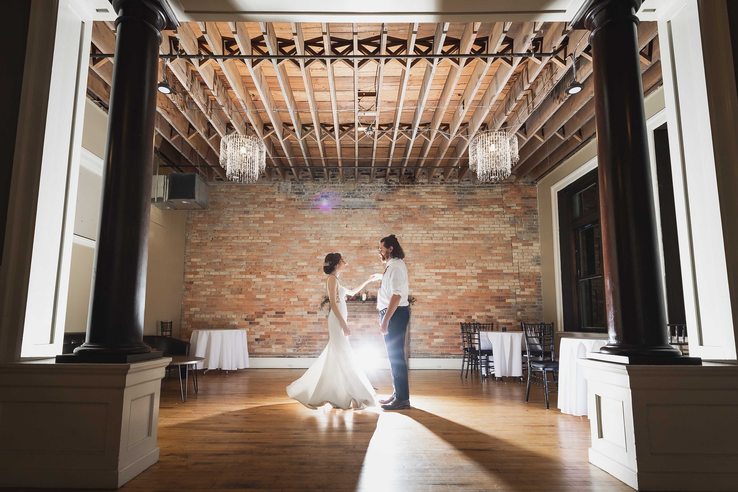  backlit bride and groom spin 