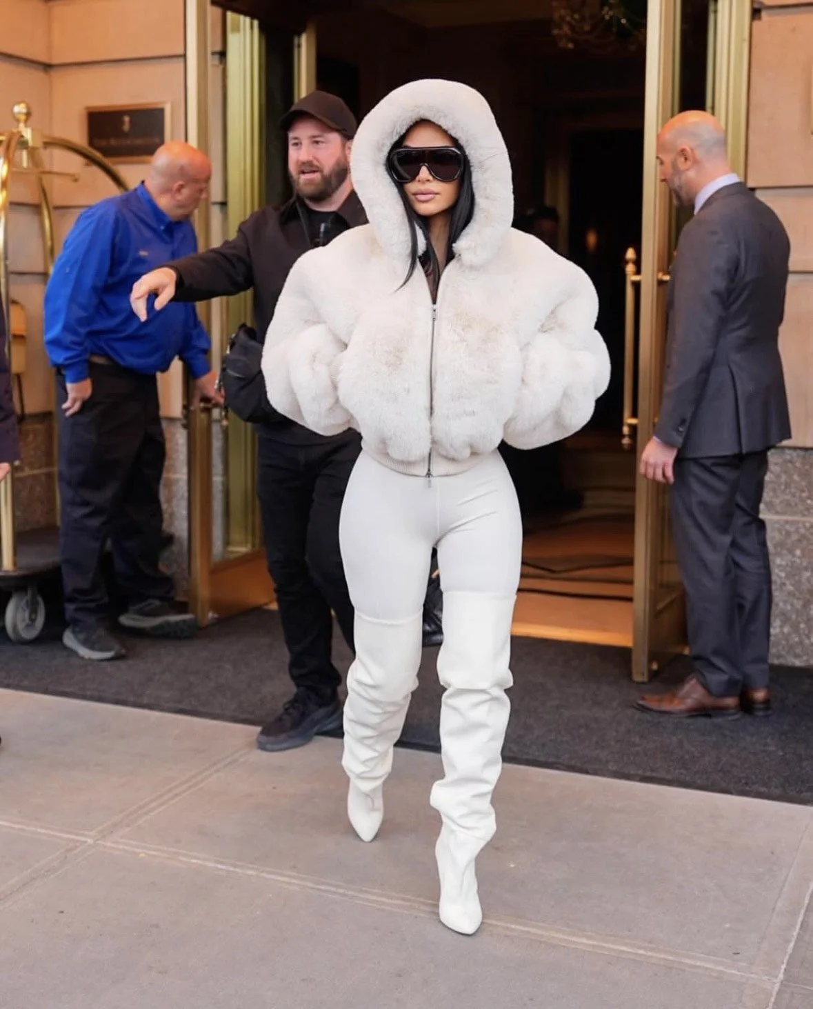 Kim Kardashian Steps Out in NYC Wearing the New North Face x SKIMS 2.0 Collection