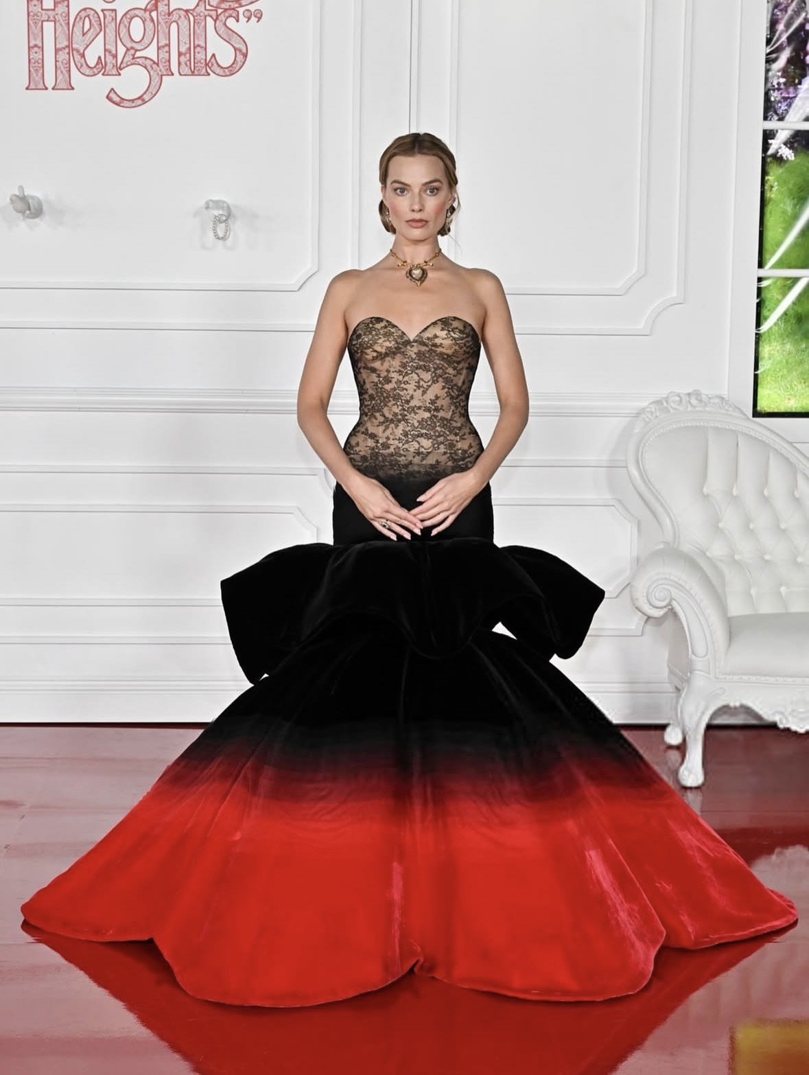 Margot Robbie Wears Decay Beautifully in Custom Schiaparelli at the Wuthering Heights LA Premiere