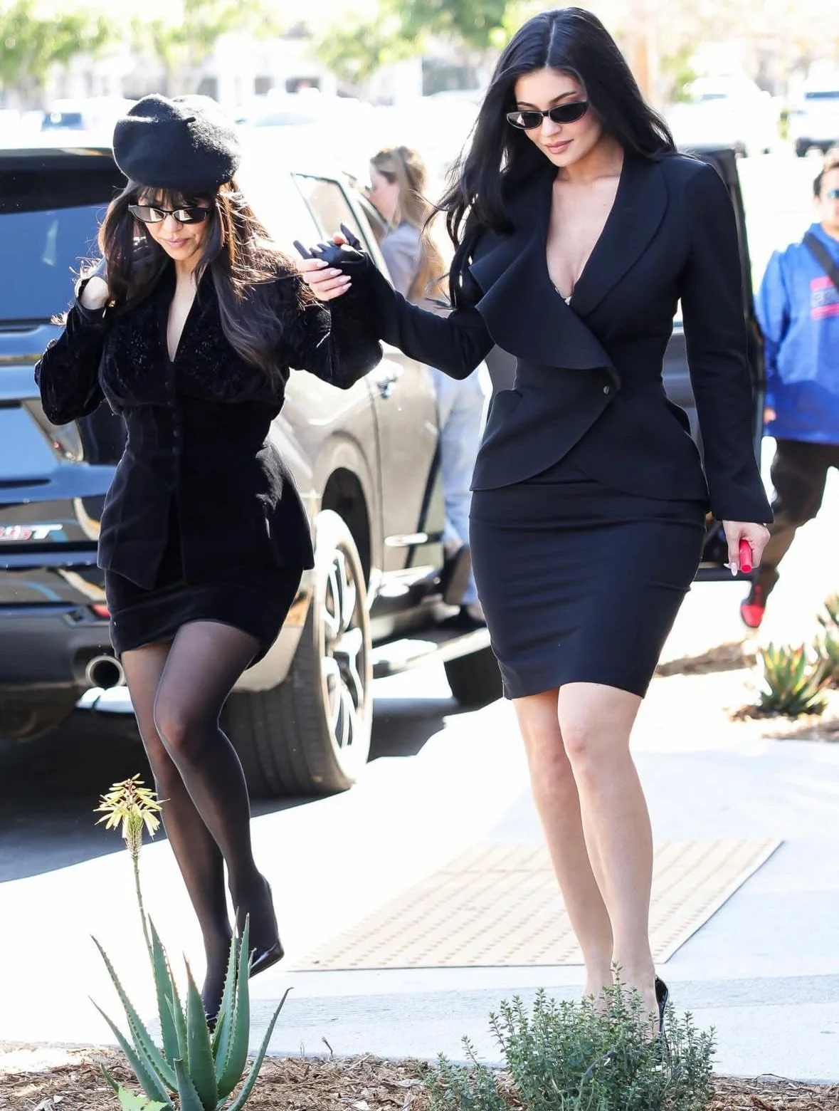 Matching Mugler: Kylie Jenner and Kourtney Kardashian Barker Turn a Calabasas Errand Into a Fashion Moment