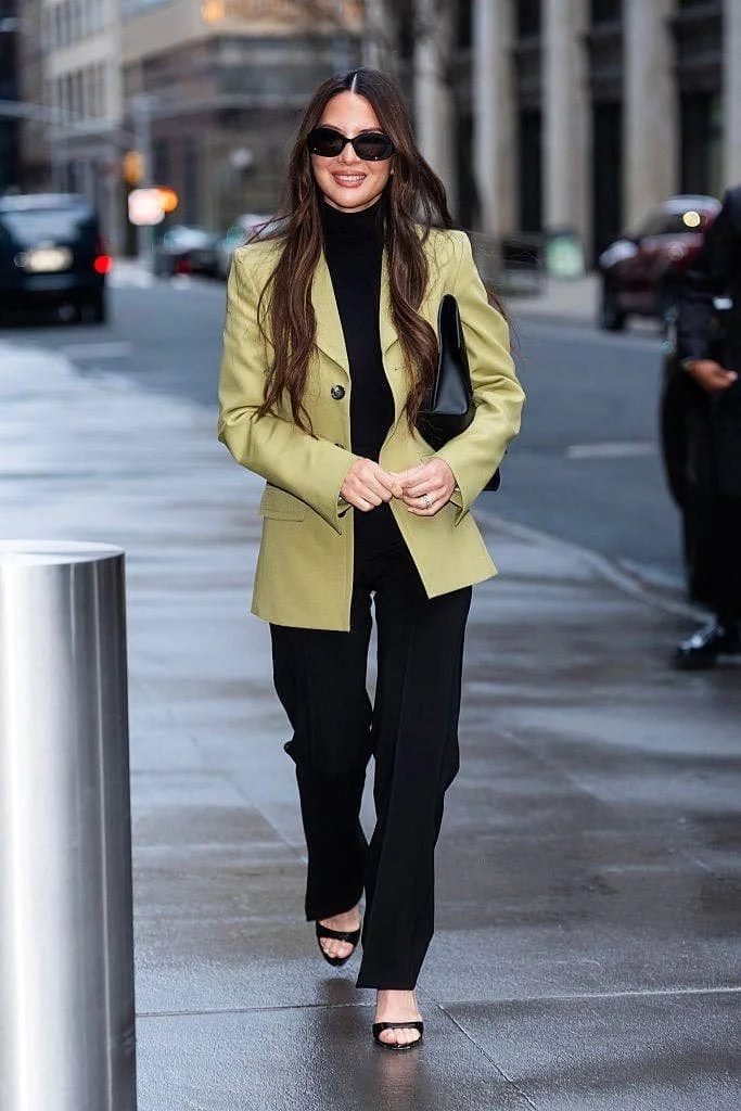Olivia Munn Makes a Case for Pistachio Power Dressing in NYC