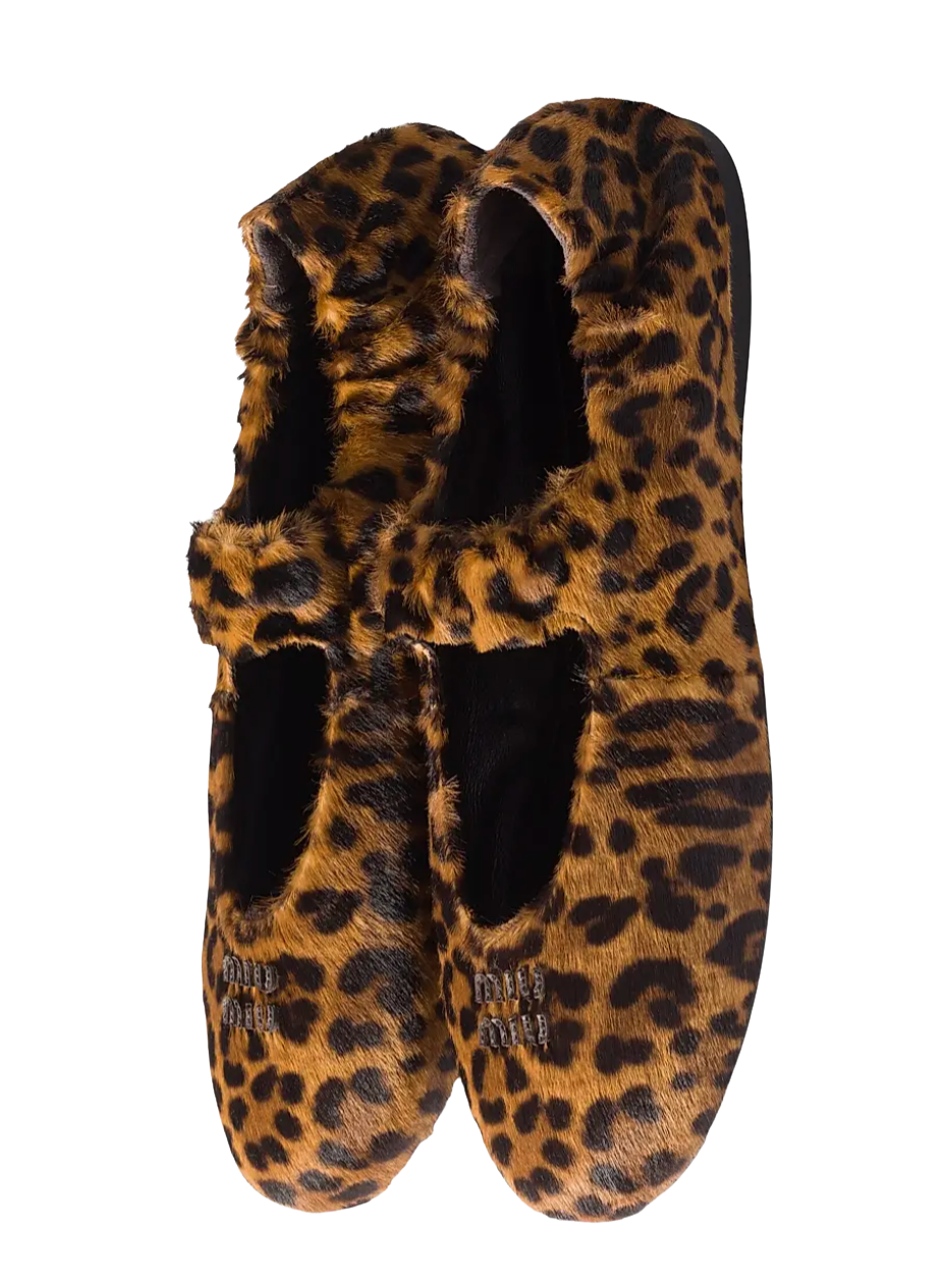 Miu Miu Ruches printed leather ballerinas