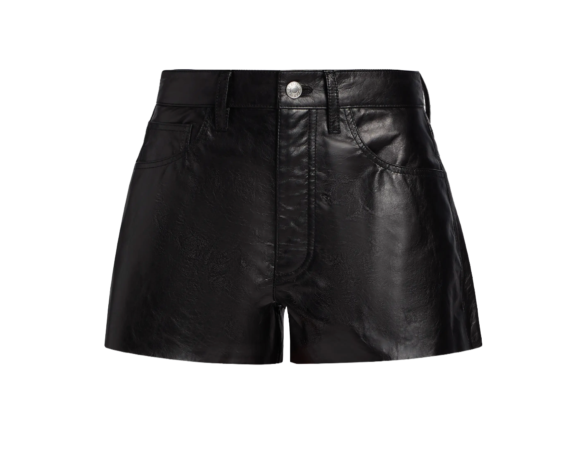Re/done Leather A-Frame Shorts