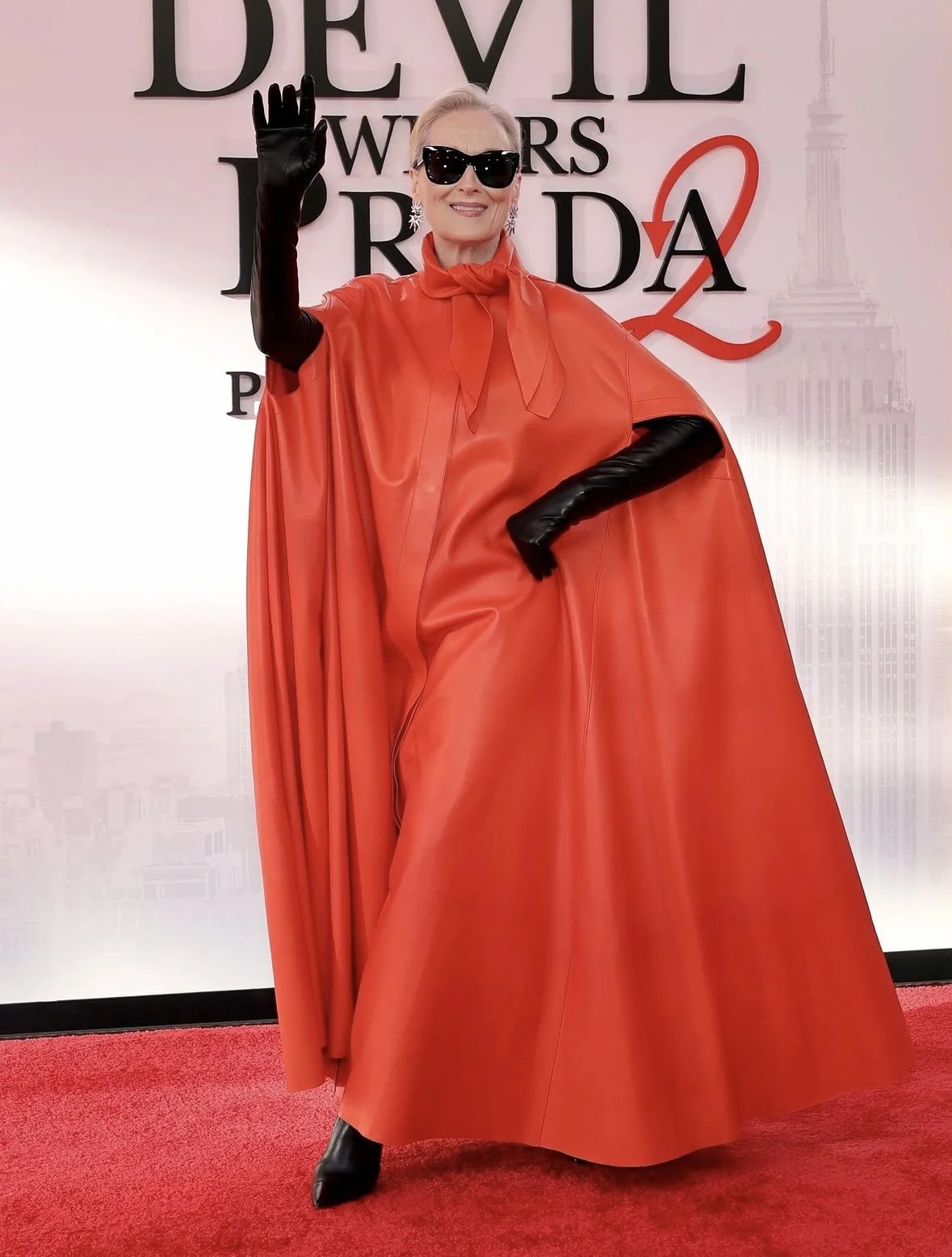 Meryl Streep Wears Scarlet Givenchy by Sarah Burton to Devil Wears Prada 2 Premiere