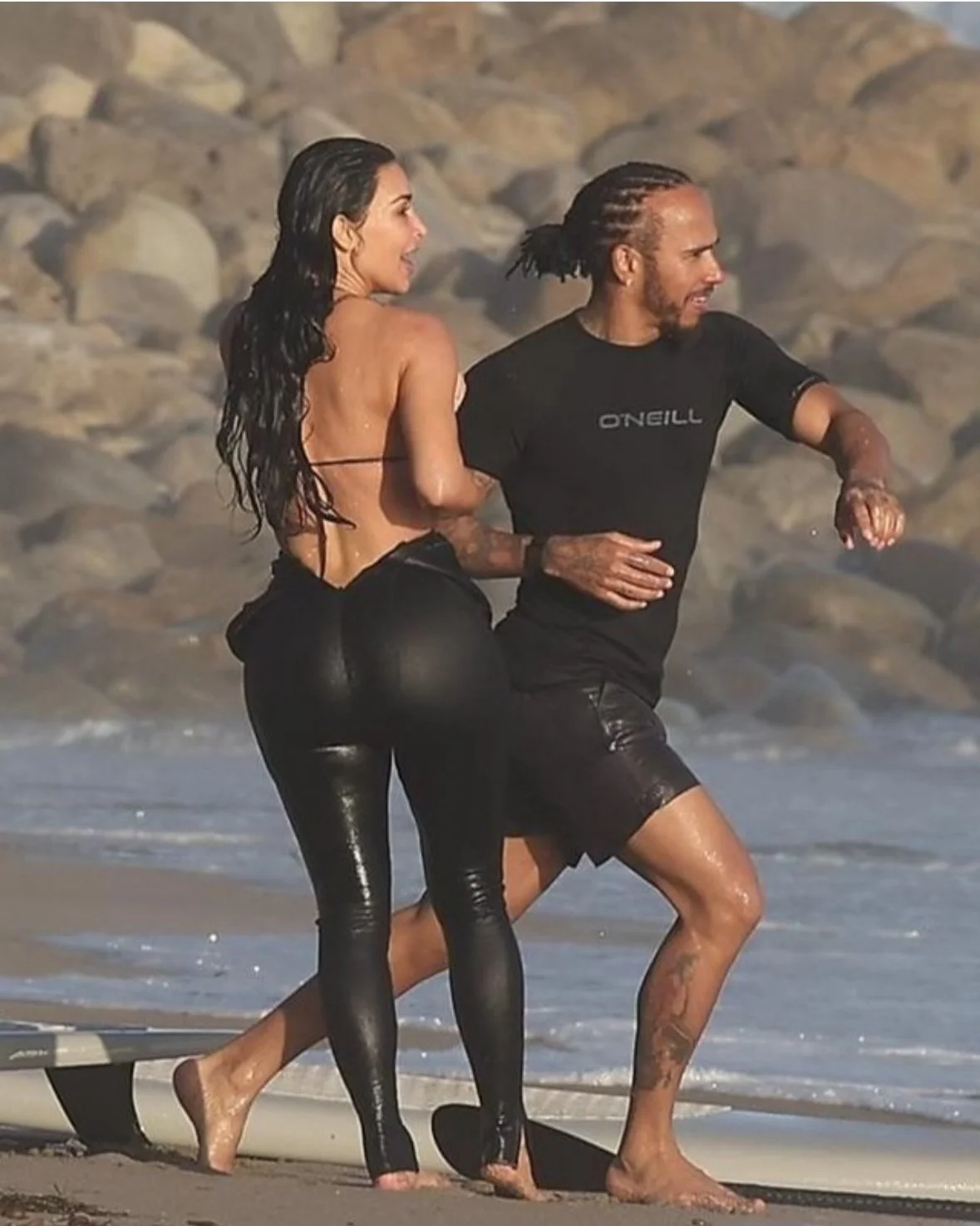 Kim Kardashian and Lewis Hamilton Heat Up Malibu With a Sun-Soaked Beach Date