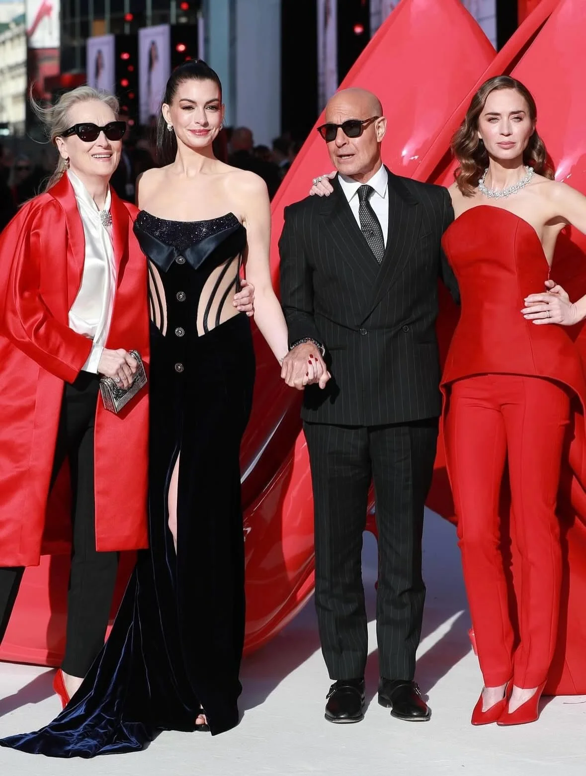 Miranda Priestly may run the office&hellip;
but Donatella Versace runs the room.

The fashion icon joined the Devil Wears Prada 2 cast in London, and raised the bar. 👠